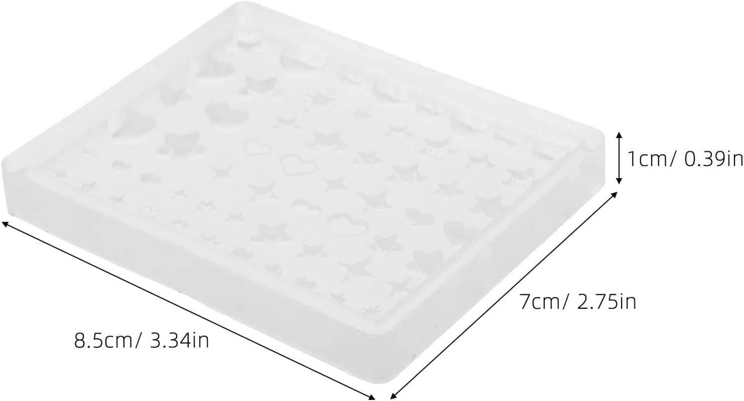 2Pcs Nail Charms Silicone Molds - Nail Art Mold Heart 3D Stars Carving Mould Stencils DIY Charms Supplies for Women Manicure Design Decoration