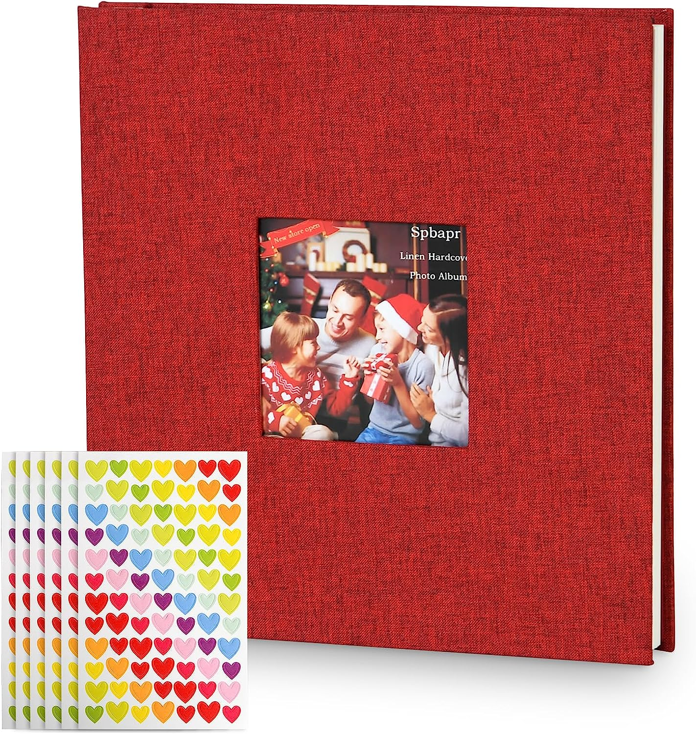 Large Photo Album Self Adhesive 40 Pages with Stickers, DIY Album Scrapbook for 3X5 4X6 5X7 8X10 Pictures (Grey)