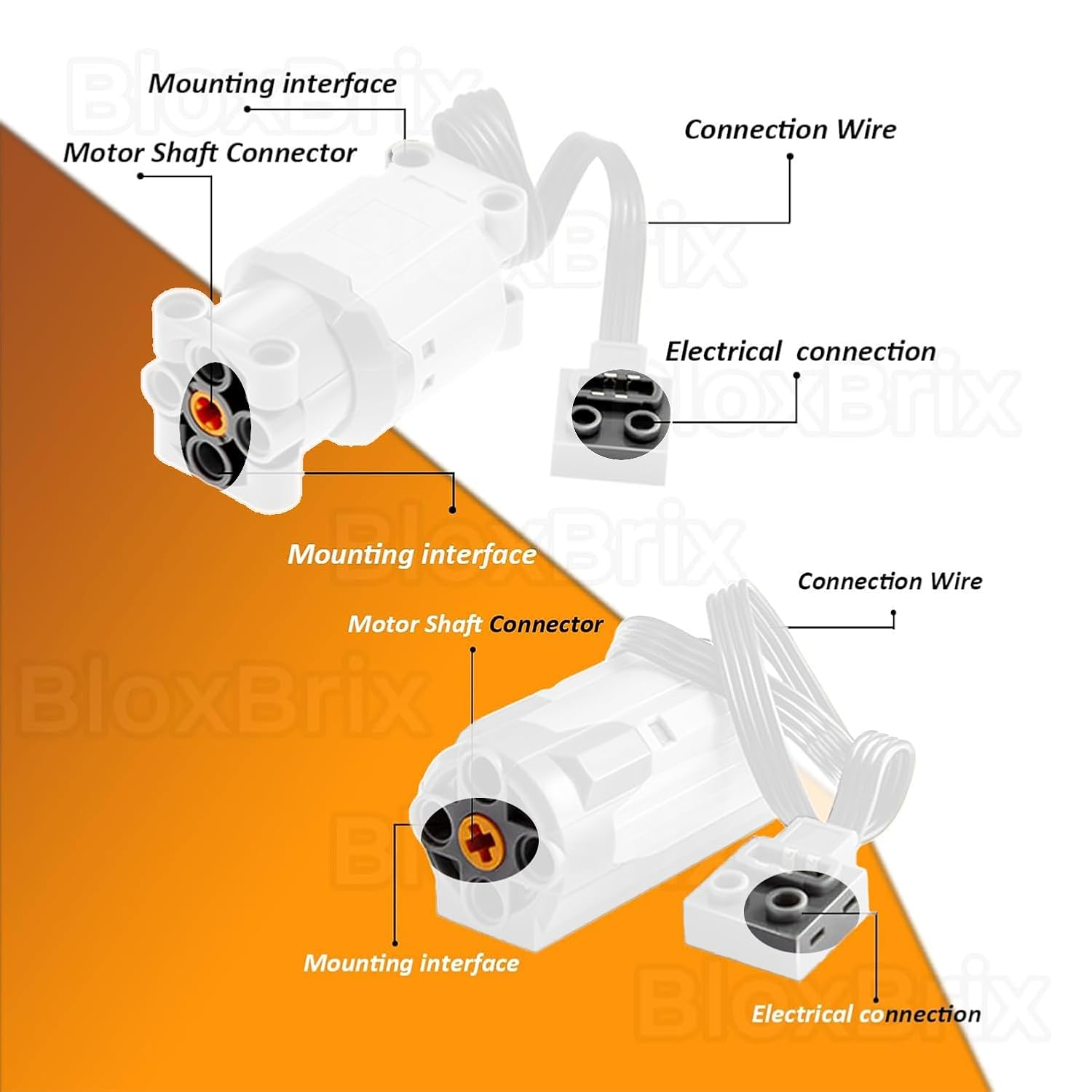 Bloxbrix 45 Pcs Power-Function Set Servo & Train-Motor Battery Technic-Parts Receiver Train Adjustable Speed ​​Motor, Motor Power Change Parts Applicable to Main Brands image number 5