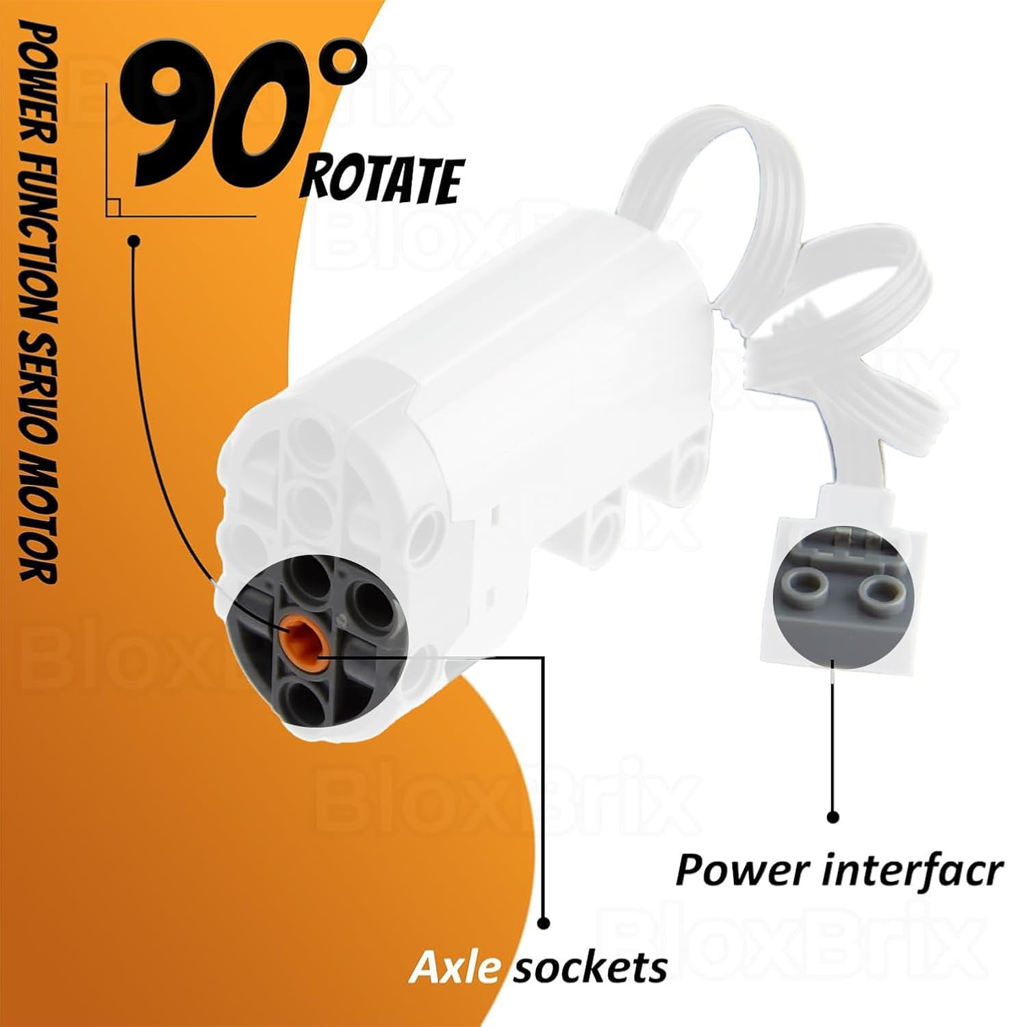 Bloxbrix 45 Pcs Power-Function Set Servo & Train-Motor Battery Technic-Parts Receiver Train Adjustable Speed ​​Motor, Motor Power Change Parts Applicable to Main Brands image number 1