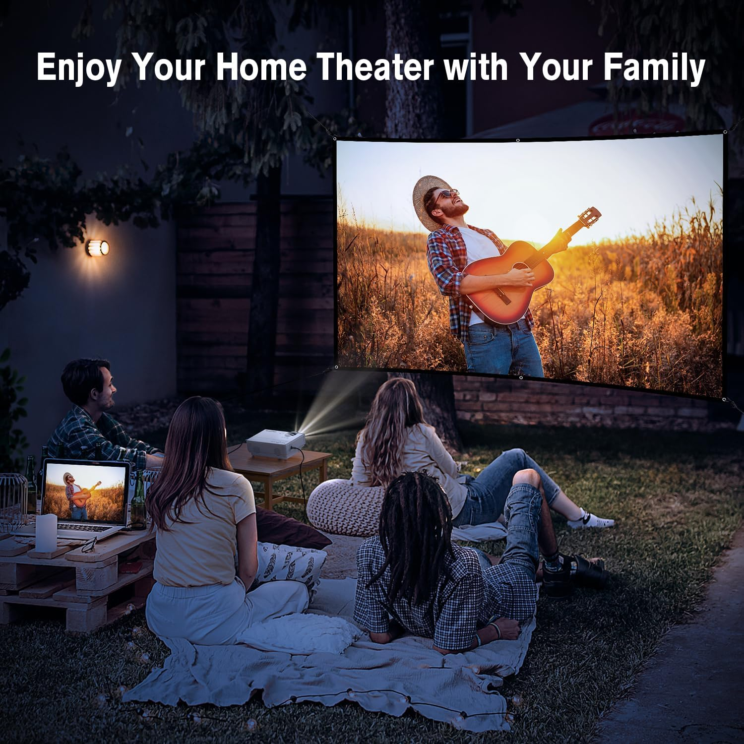 Mini Projector, Portable Video Projector HD 1080P Supported, 14000L Home Projector, Compatible with TV Stick, HDMI, USB, AV, Laptop, Iphone, Android Smartphone