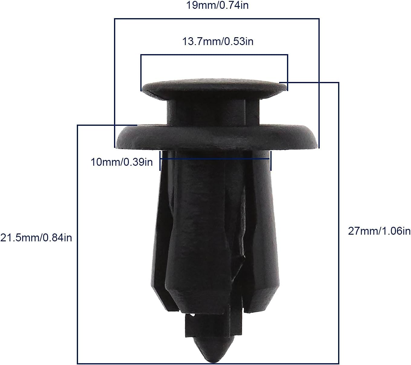 Emsea 30Pcs Plastic Trim Clips Black Fit 10Mm Hole for Automotive Car, Bumper, Interior, Panel image number 5