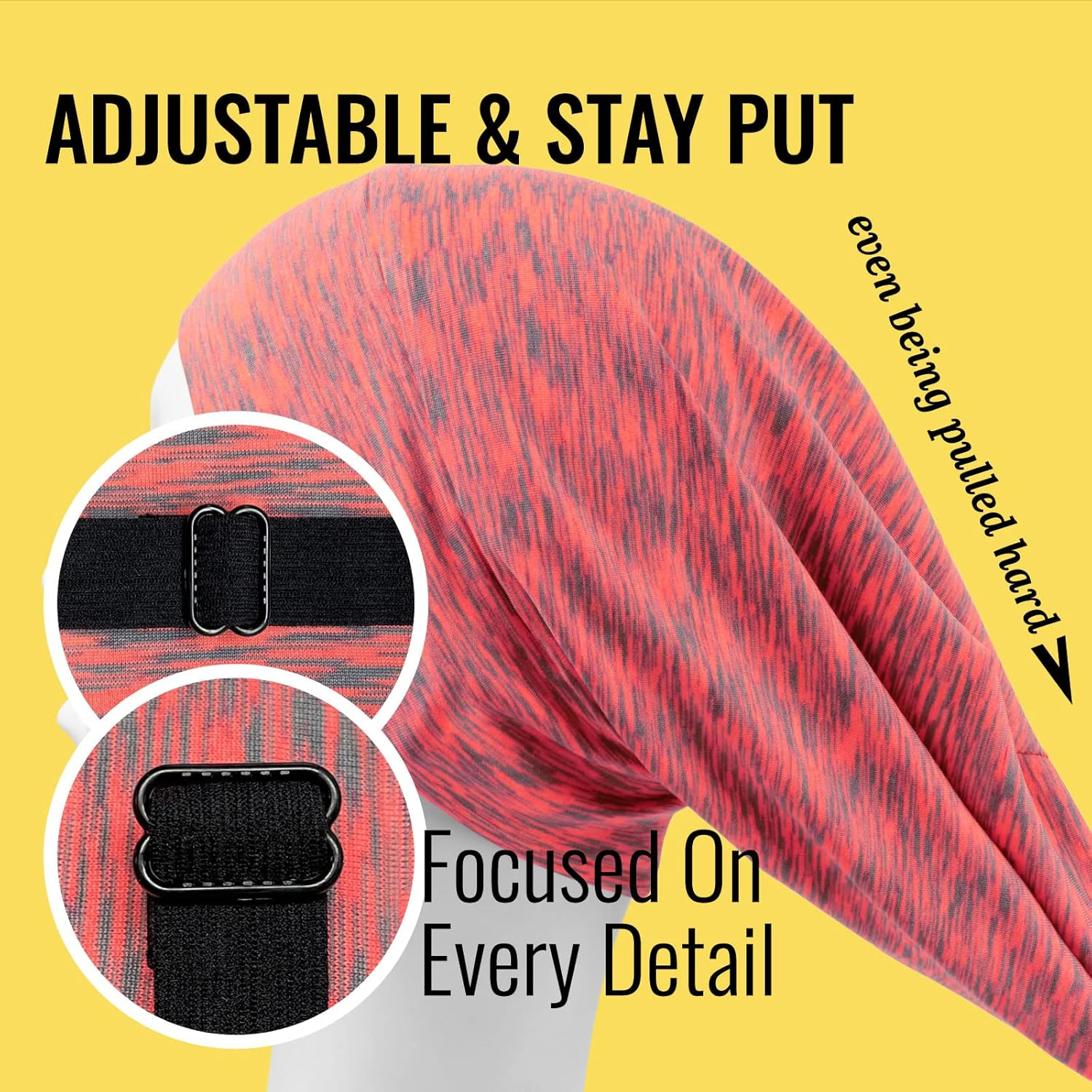 Satin Lined Sleep Cap Bonnet for Curly Hair and Braids, Stay on All Night Hair Wrap with Adjustable Strap for Women and Men, Carol Pink, Pack of 1 image number 6