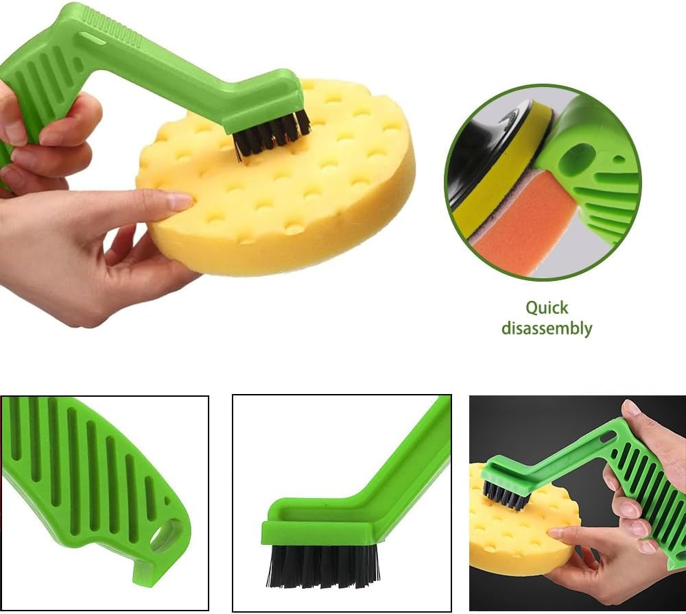 2 Pcs Polishing Pad Conditioning Brush,Polishing Pad Cleaner,Polishing and Buffing Pad Cleaning Spur Tool,Polishing Spur Tool Set,Car Buffing Pad Professional Cleaning Tool,Green