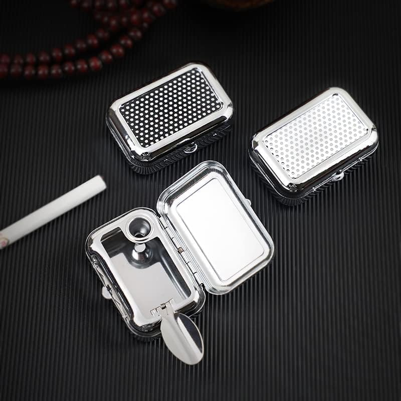 Mini Portable Ashtray with Lid, Metal Portable Pocket Ashtray, Compact Cigarette Snuffers for Ashtrays Office Indoor Outdoor Car Supplies image number 3