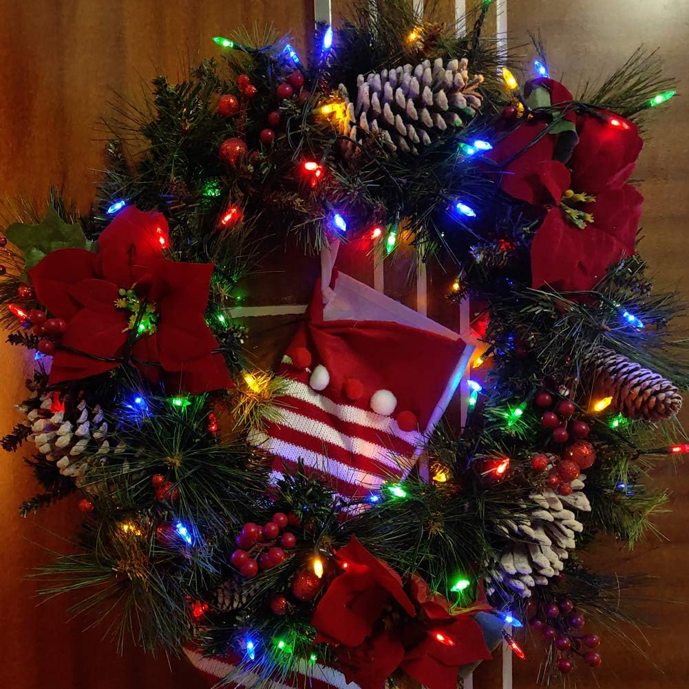 50-Count 8 Modes Christmas Lights with Timer, 18Ft Battery Operated String Light Mini Lights Set for Indoor Outdoor Wreath Decor Christmas Tree Thanksgiving Day, Multicolor image number 5