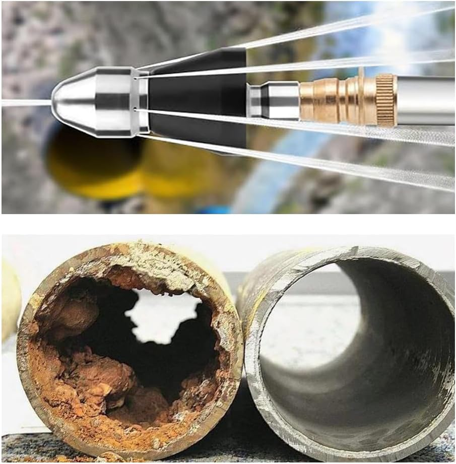 High Pressure Cleaning and Dredging Machine, 1/4 Drain Nozzle Water Mouse Nozzle, 1 Front Jet and 6 Rear Jets, Cleaning and Dredging, Sewage Nozzle image number 1