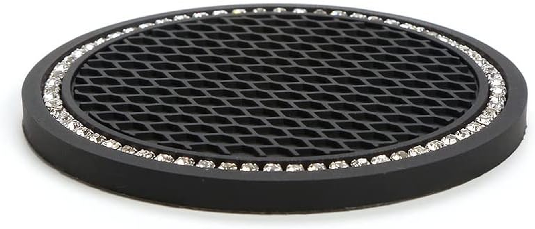 Universal Vehicle Bling Cup Holder Insert Coaster Car Interior Accessories-2.75 Inch Silicone anti Slip Crystal Rhinestone Car Coaster-Universal (Black, One Size) image number 2
