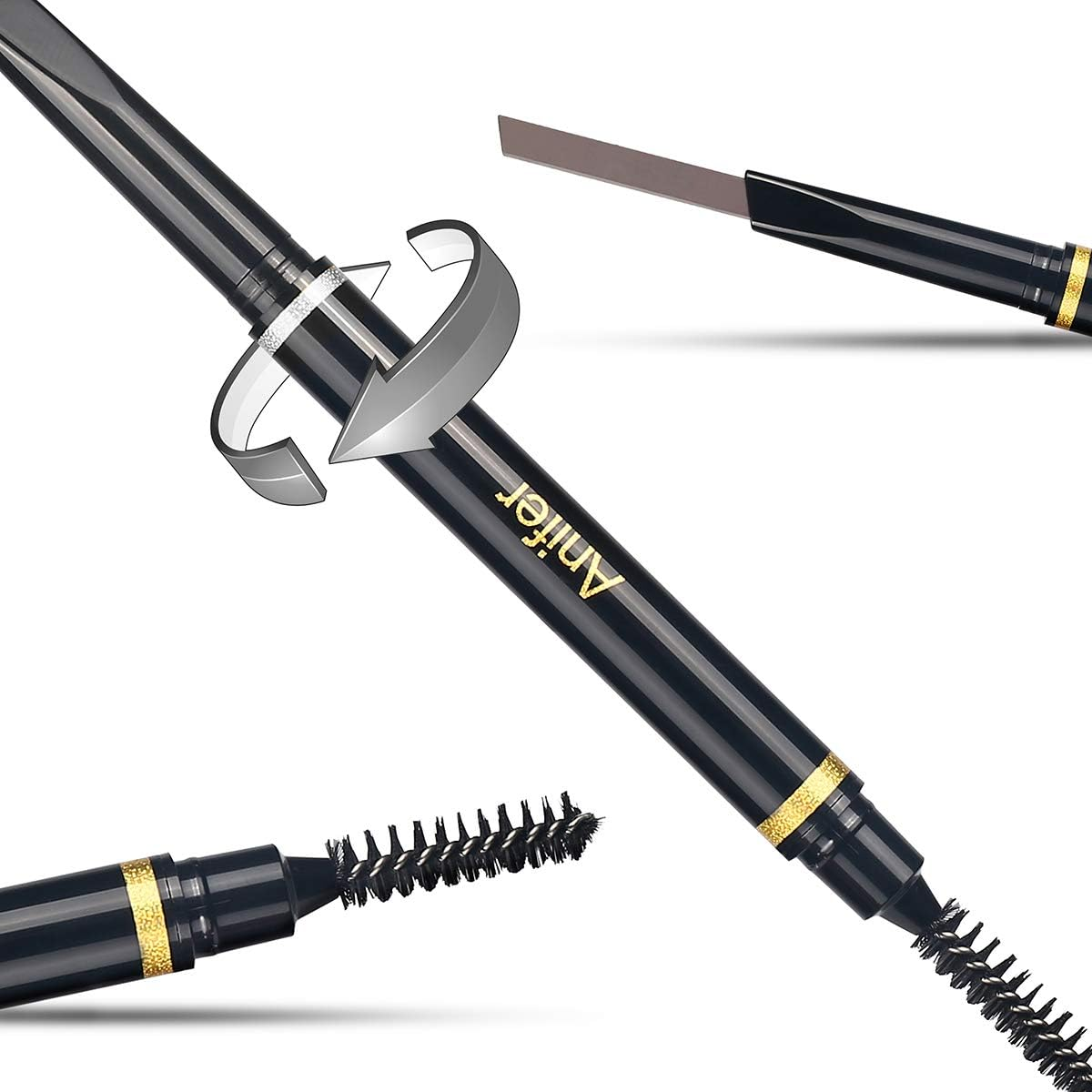 Eyebrow Pencil Coffee Waterproof Smooth Natural Cruelty Free (Brown #3)