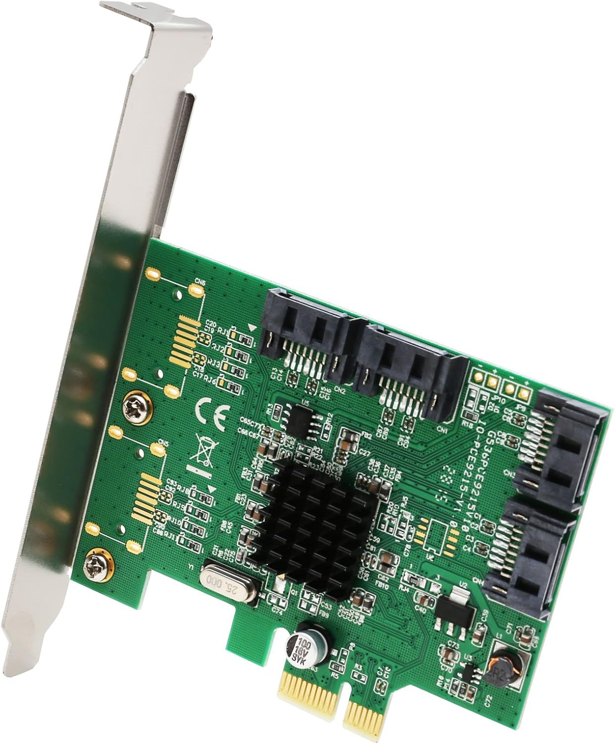 IO Crest 4 Port SATA III Pci-E 2.0 X1 Controller Card Marvell Non-Raid with Low Profile Bracket SI-PEX40064 image number 2