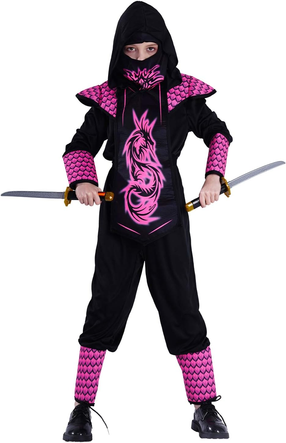 PGOND Girl'S Pink Ninja Jumpsuit Costume for Kids image number 4