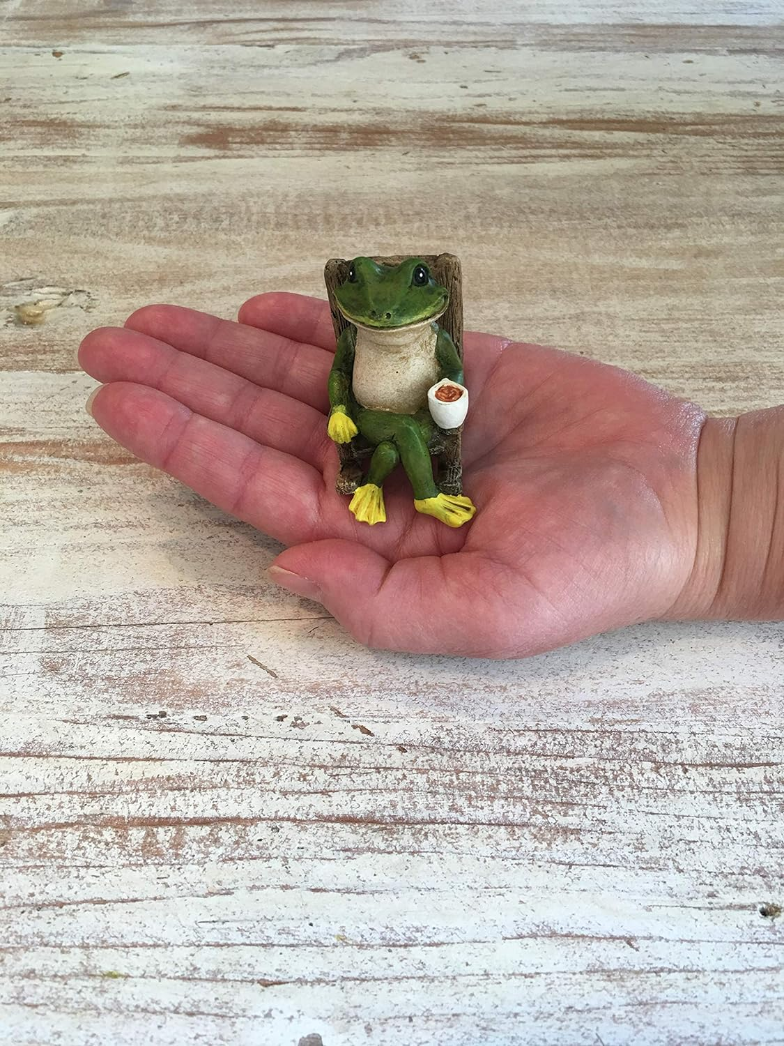 Miniature Frog Garden Statue - 2 Tall - Mini Outdoor Accessory Figurine for Fairy Garden image number 4