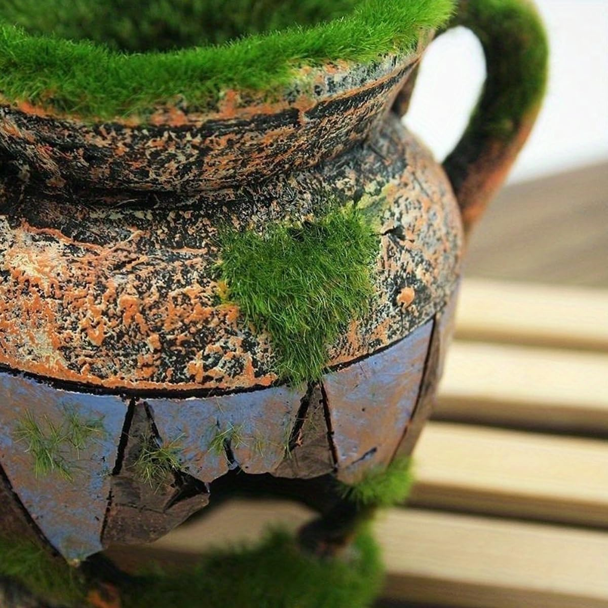 AIMALL Aquarium Moss Vase Landscape Decoration, Resin Fish and Shrimp Hiding Nest, Simulated Moss Flower Pot, 4.33 X 3.54 Inches for Aquarium Tank image number 1