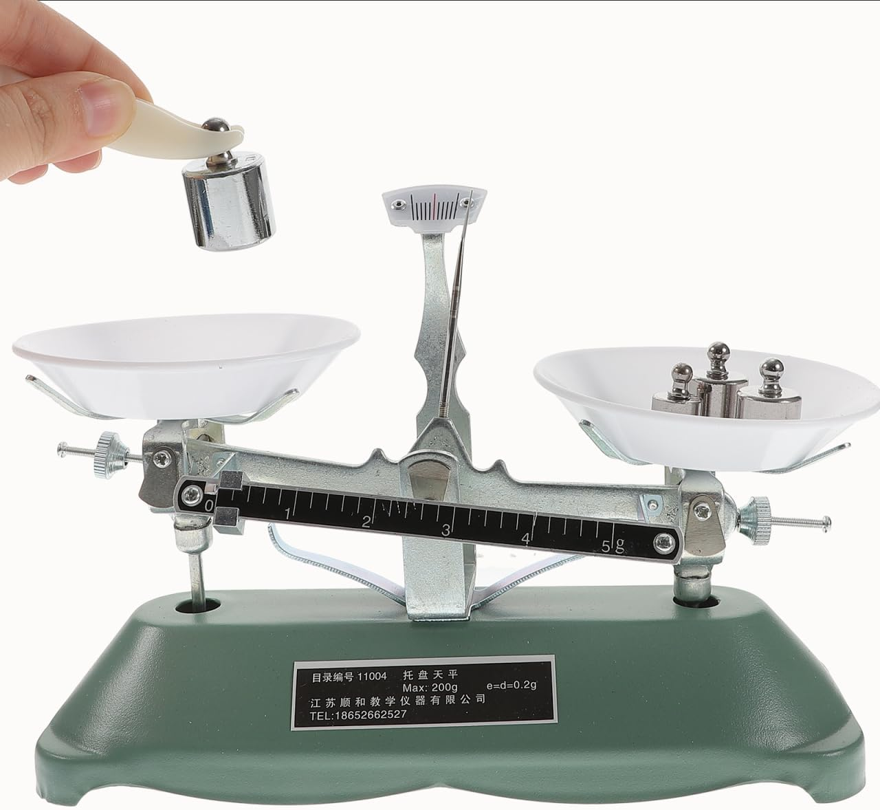 Triple Beam Balance Scale with Weights and Tweezers, 200G/0.2G Precision, Aluminum Alloy, for Kids Science Experiments, Classroom Teaching Tool, Multi-Color image number 2