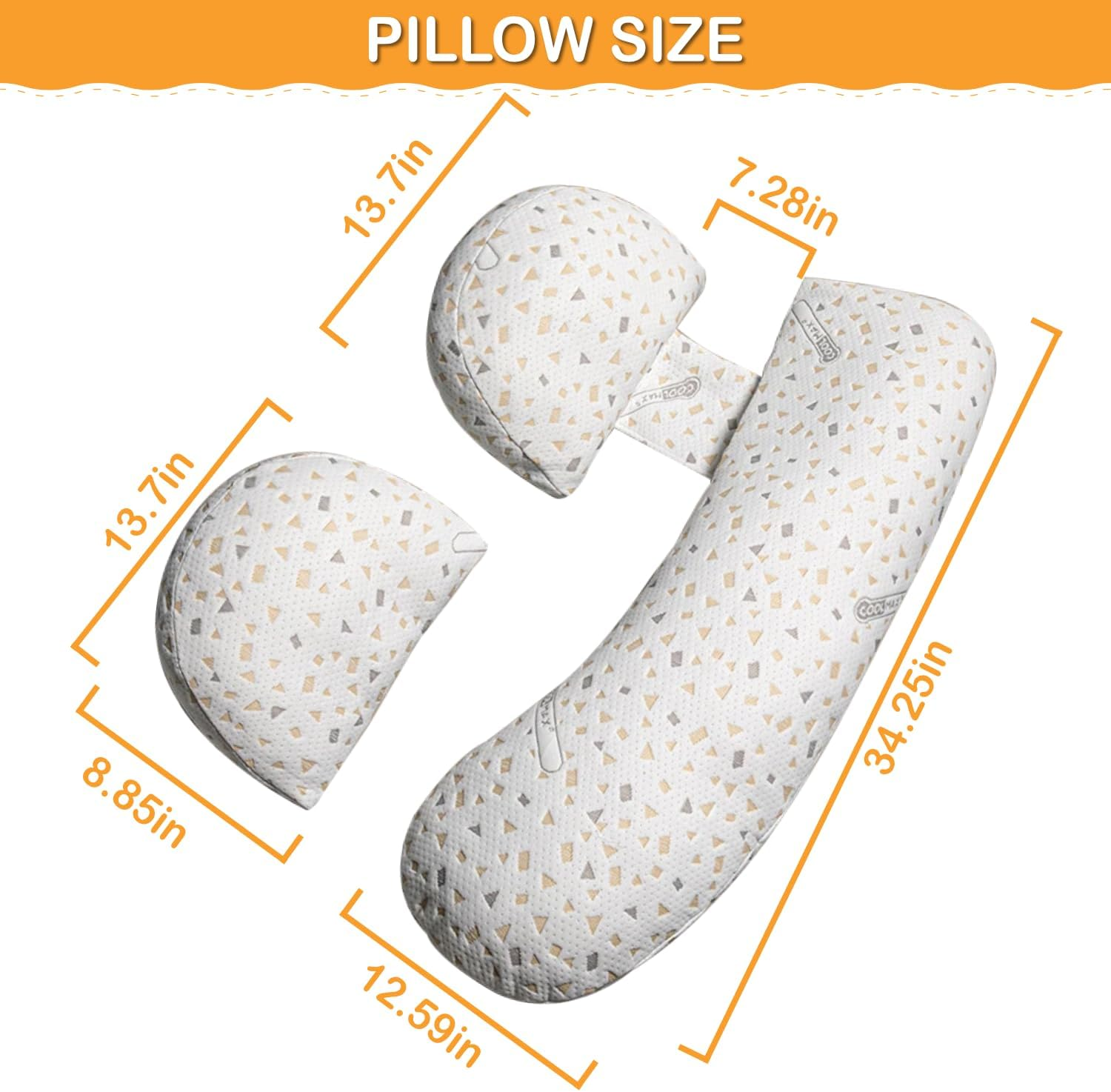 Pregnancy Pillow, Maternity Pillow Support for Sleeping Pregnancy Pillow for HIPS, Backs, Legs, Maternity Pillow with Detachable and Adjustable Pillow Cover, Large - White image number 3