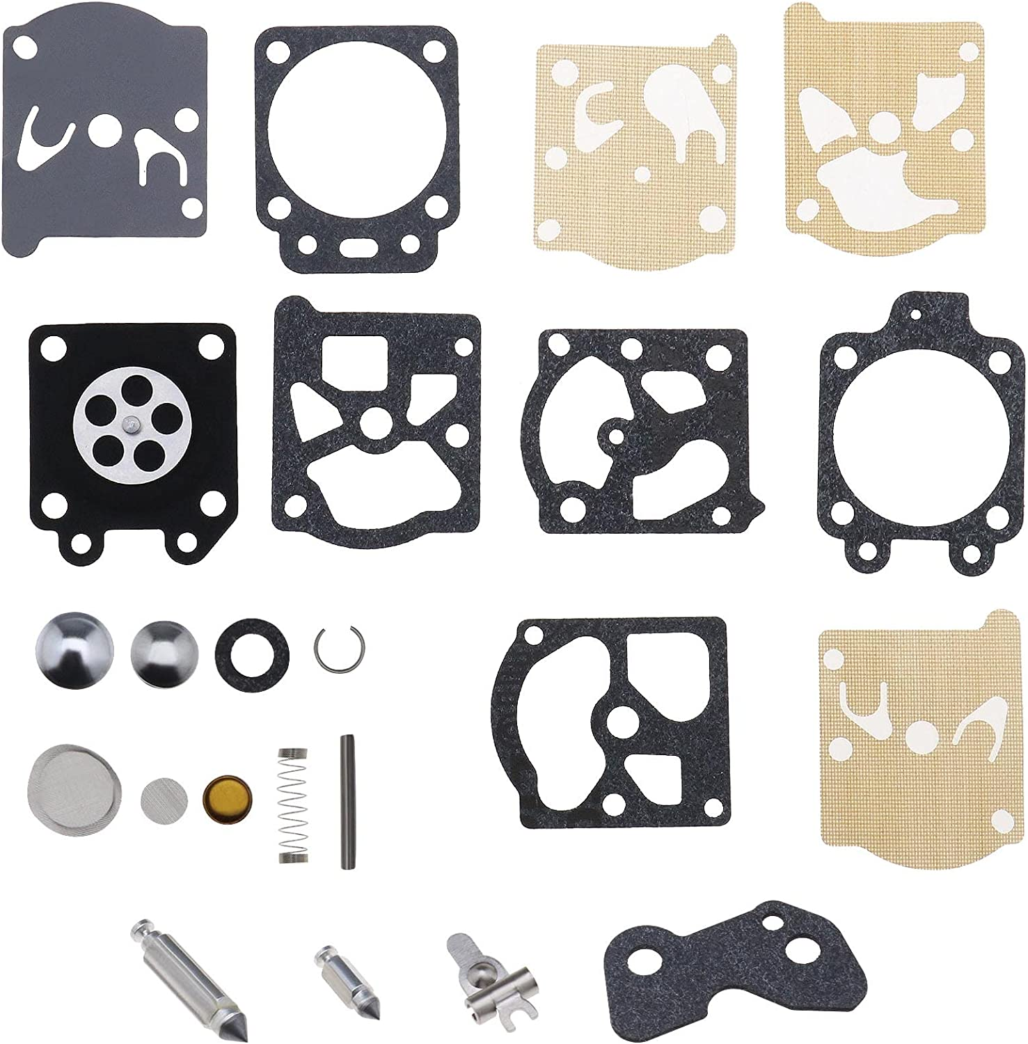 Emsea 2 Sets Carburettor Repair Kit K20-WAT Compatible with Walbro WA & WT Series Carburetors Replacement Carburetor Rebuild Kit