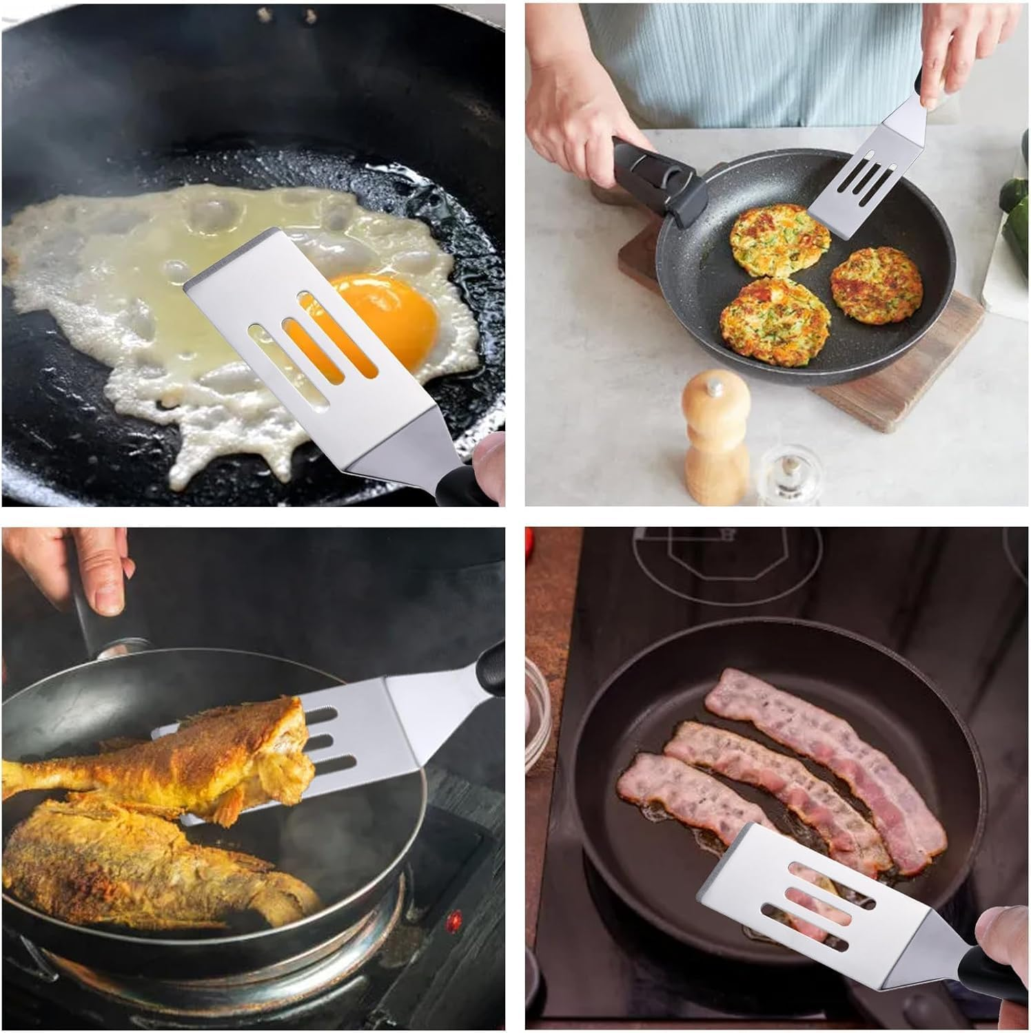 Mini Stainless Steel Spatulas Set, 2 Pieces Mini Spatula Small Metal Spatula with Non-Slip Handle,Stainless Steel Small Spatula Brownie Spatulas for Kitchen, Desserts image number 6