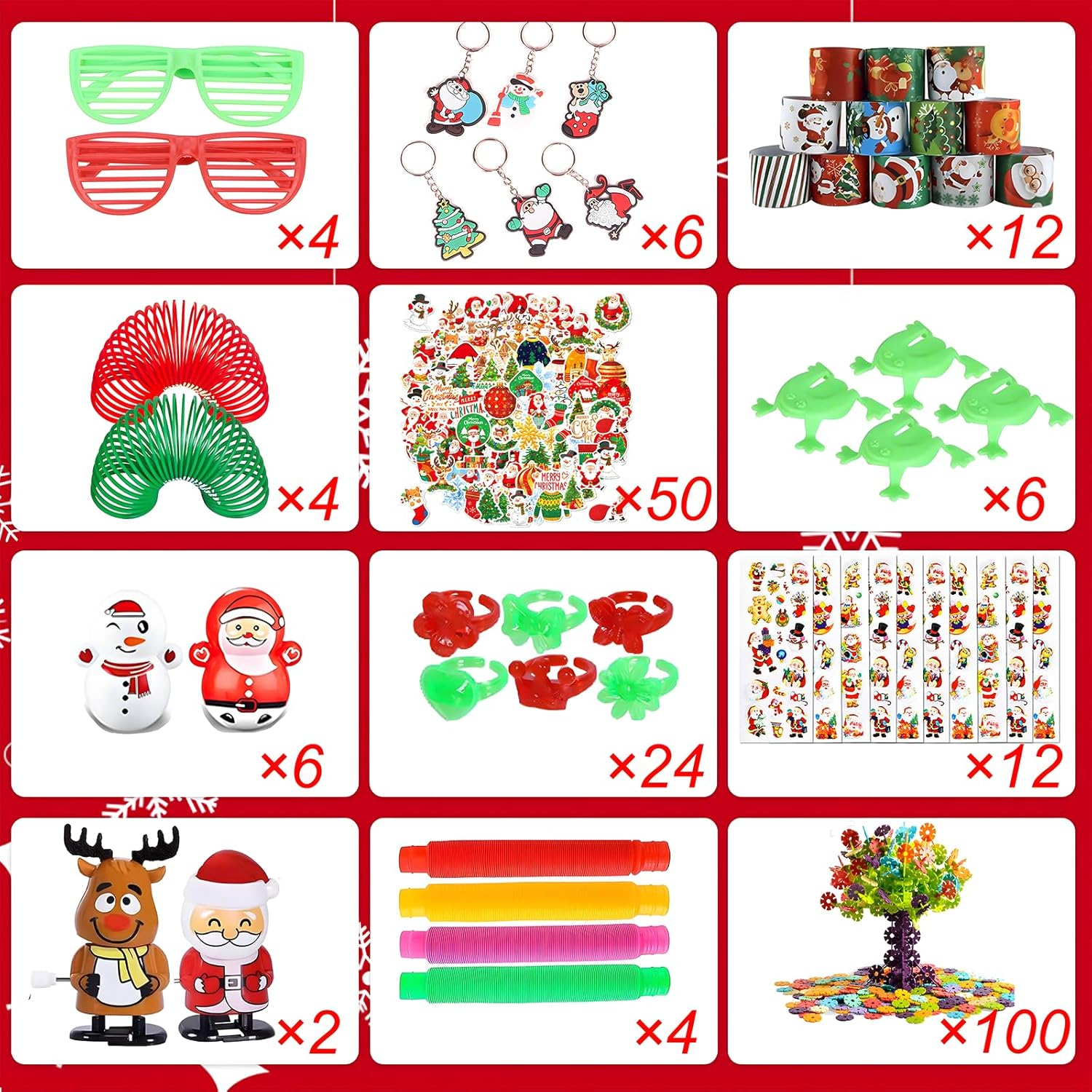 175Pcs Christmas Party Favors, Toy Set, Pinata Stuffers, Carnival Prizes, Classroom Rewards, Treasure Box, Stocking Stuffers, Goodie Bag Filler, Gifts for Students, Advent Calendar image number 1