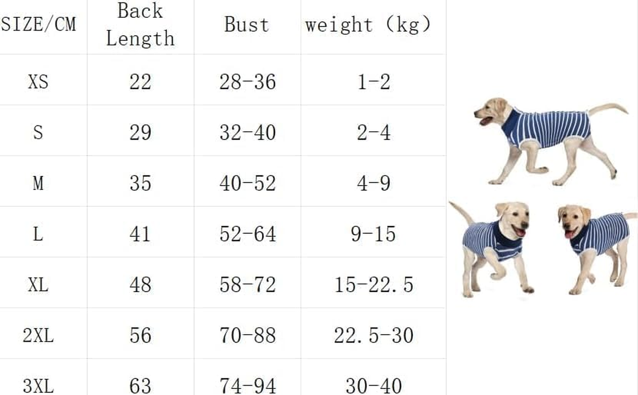 Dog Recovery Suit Cats Bodysuits for Abdominal Wounds Recovery Shirt for Male Female Pet Surgical Snugly Suit after Surgery Anti-Licking Dog Onesies (Blue Stripe, XL) image number 1
