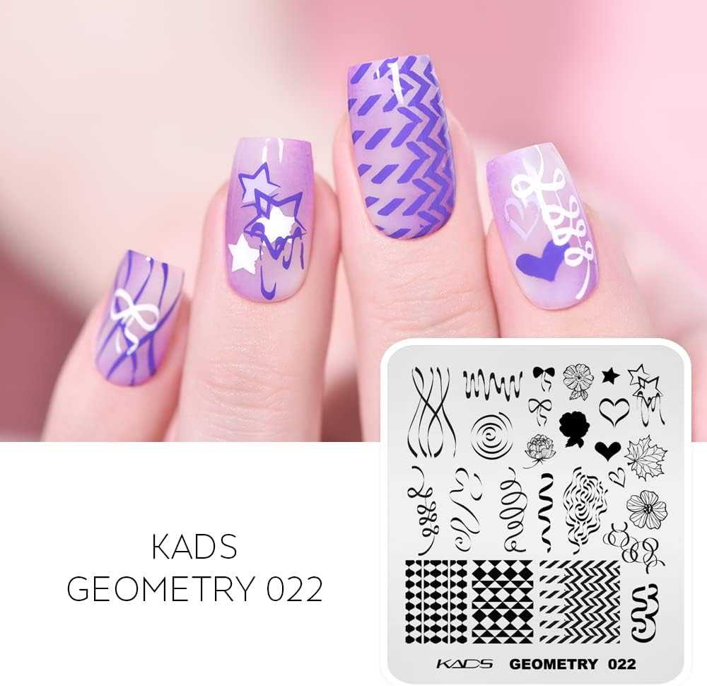 KADS 5Pcs Nail Stamp Plates Set Nails Art Stamping Plates Maple Leaves Avocado Flower Nail Plate Template Image Plate image number 6