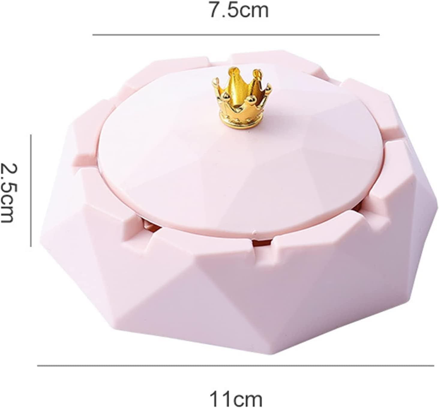 Pink Crown Stainless Steel Ashtray with Lids, Cigarettes Ashtray for Indoor or Outdoor Use, Windproof, Ash Holder for Smokers, Desktop Smoking-Ash Tray for Home, Office Decoration, image number 1