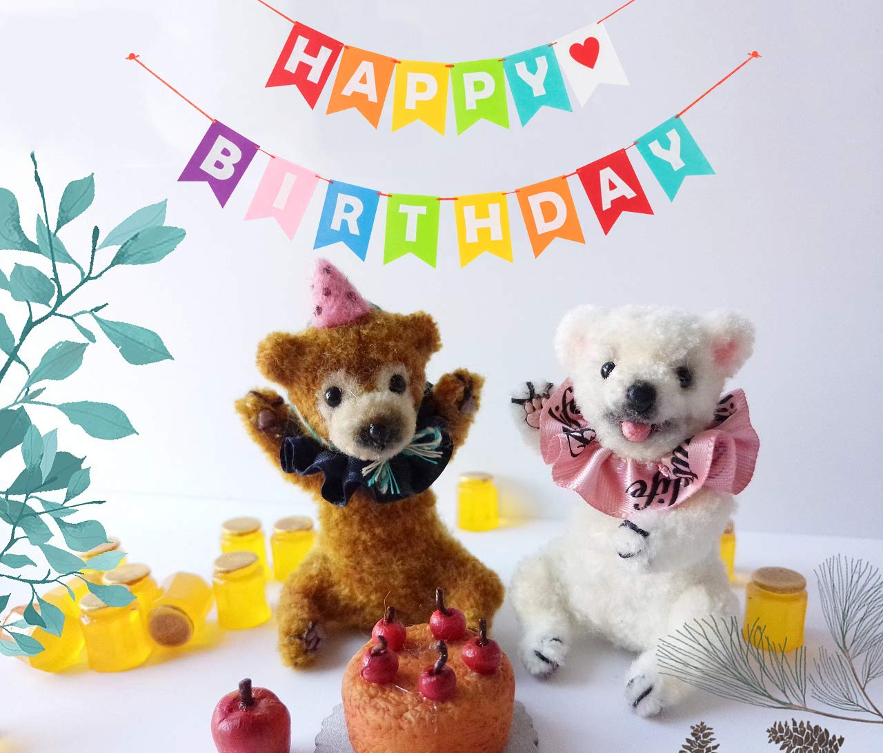 LOVENJOY Happy Birthday Banner Rainbow Bunting Decorations Durable Felt Fabric, Assembled image number 6