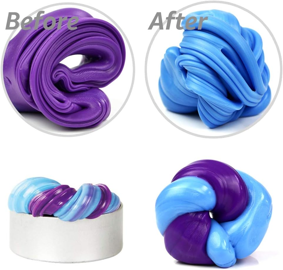 Magic Heat Reactive Color Changing Putty Slime - Soft, Stress Relieving Fun for Teens & Adults (Purple >>> Blue) image number 4