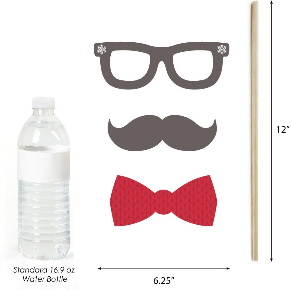 Big Dot of Happiness Let It Snow - Snowman Christmas - Holiday Photo Booth Props Kit - 20 Count