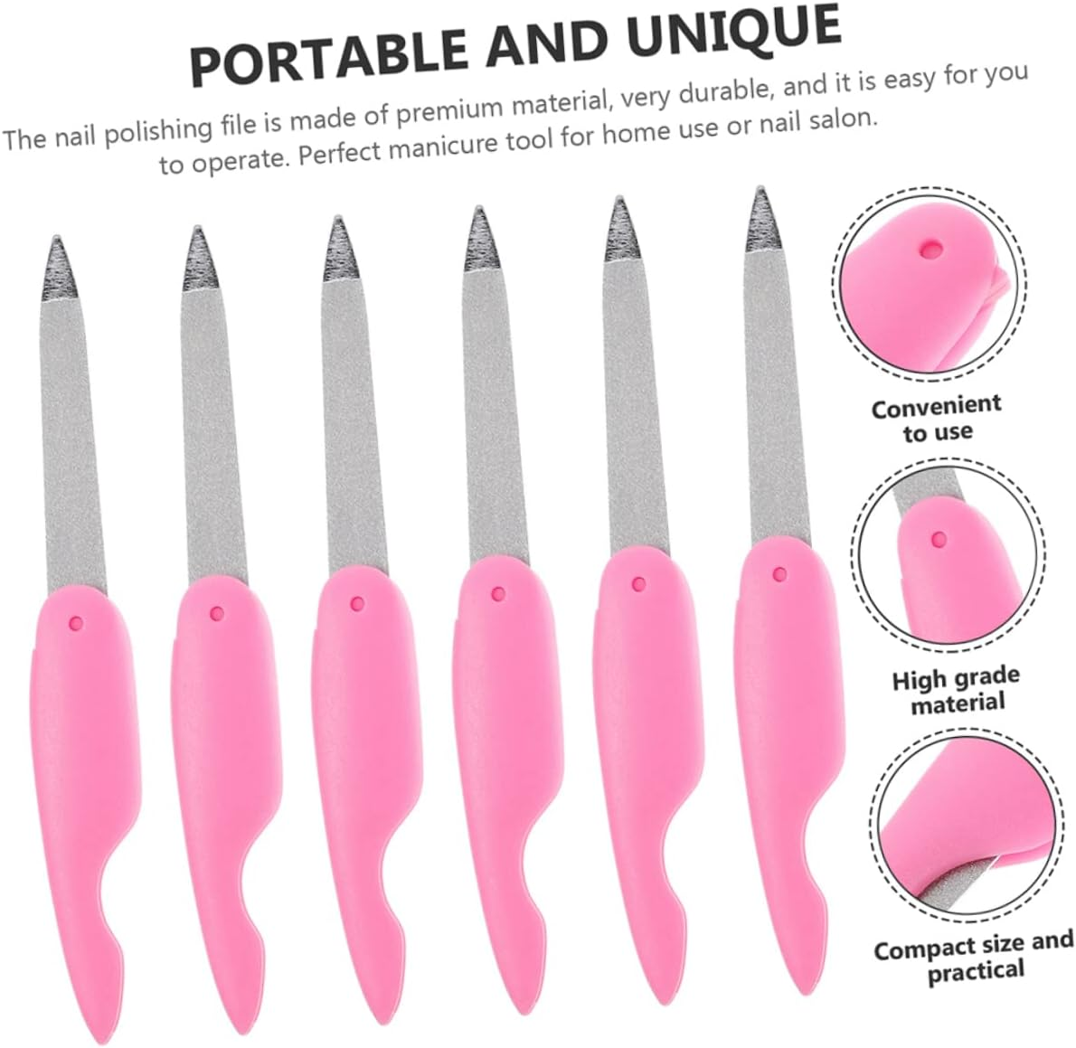 LIFKOME 8Pcs Folding Mini Nail Files Small Trim Nail Buffer Double-Sided Sanding Manicure Pedicure Tools for Travel and Home Use Pink image number 4
