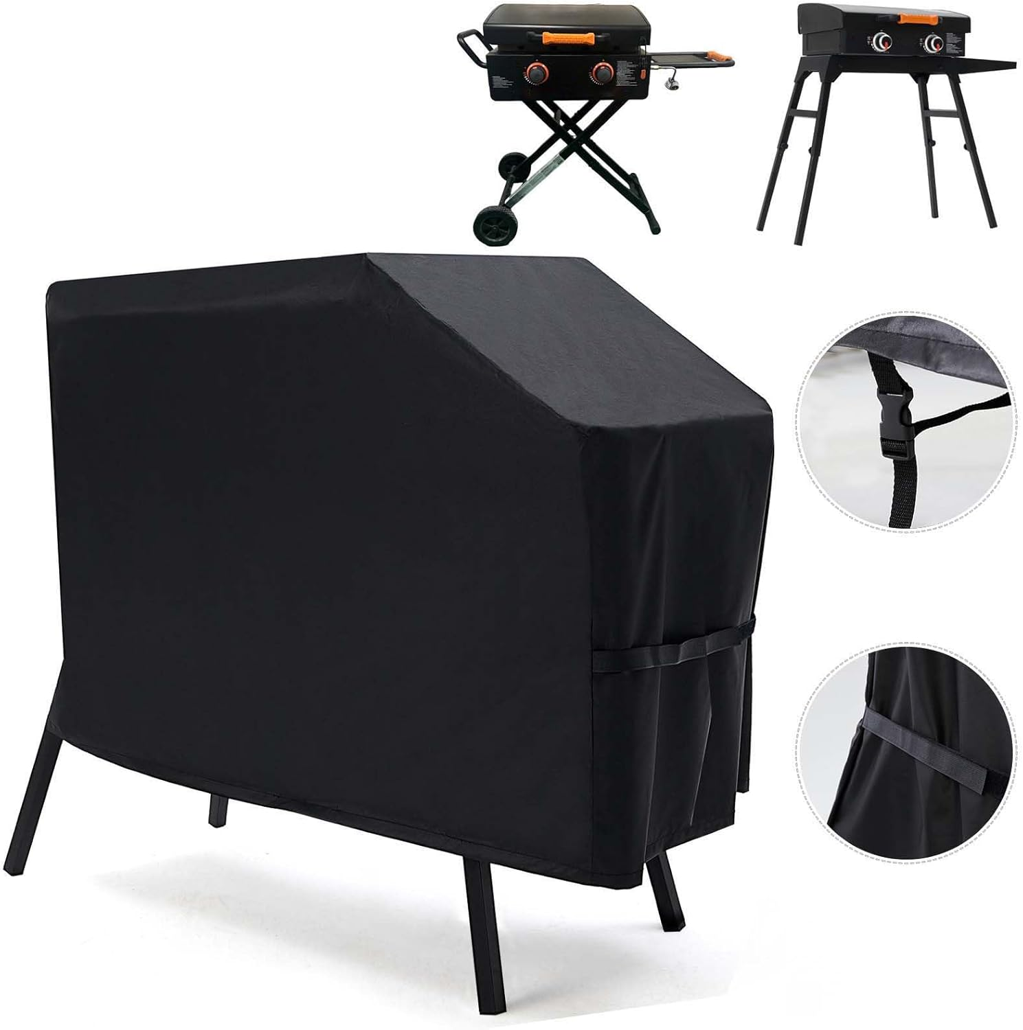 Griddle Cover for Blackstone 22'' Griddle with Hood Lid and Stand, Waterproof Windproof BBQ Grill Cover with Buckle, Griddle Accessories for Blackstone (Cover Only) image number 5
