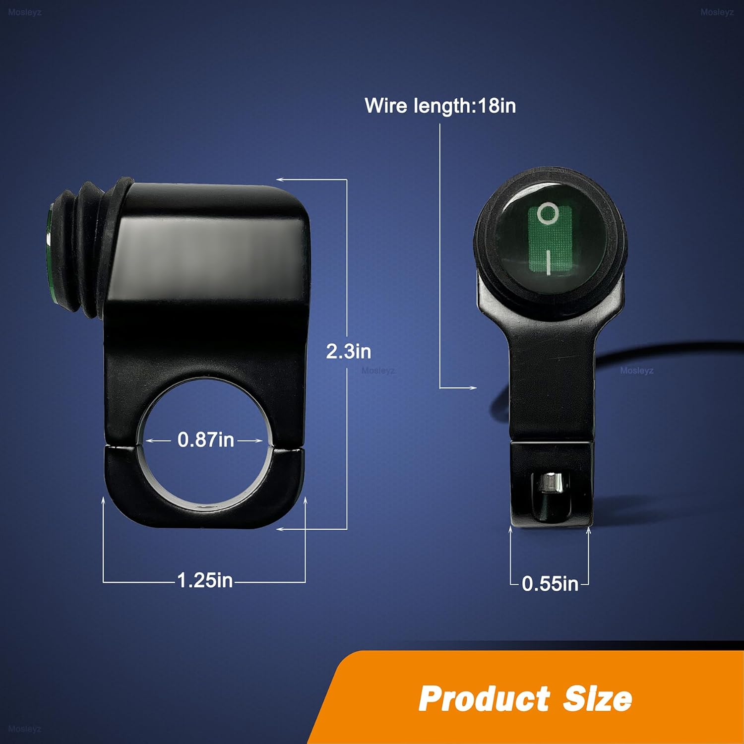 ATV Light Switch 12V Waterproof Aluminum Alloy Motorcycle Handlebar Switches for Motorcycle ATV UTV- Fits 7/8" Handlebars (22Mm) Green 1 Piece image number 6