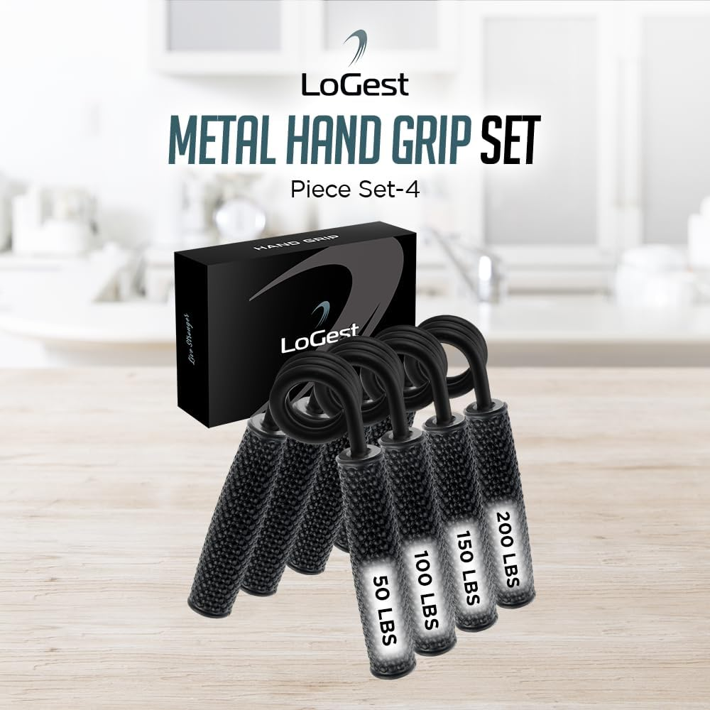 Logest Metal Hand Grip Set, No Slip Heavy-Duty Finger Strengthener with Gift Box, Great Wrist & Forearm Exercise, for Home Office & Gym Use, for Beginners to Professionals image number 6