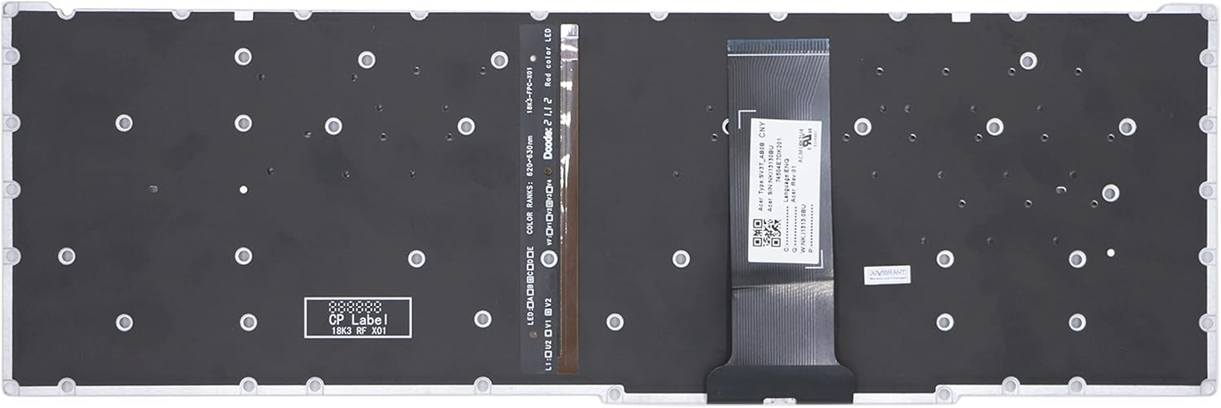 Replacement Keyboard for Acer Nitro 5 AN515-45 AN515-54 AN515-55 AN517-51 AN515-57 AN515-58, Predator Helios 300 PH315-52 PH315-53 PH317-53 Red Frame with EEE Backup EEEEEEEEEEEEEE. EE image number 3