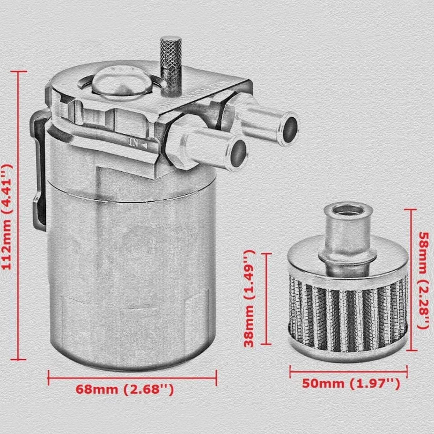 16Mm Hose Catch Can Crankcase Universal Kit for Provent 200 Diesel Oil image number 4