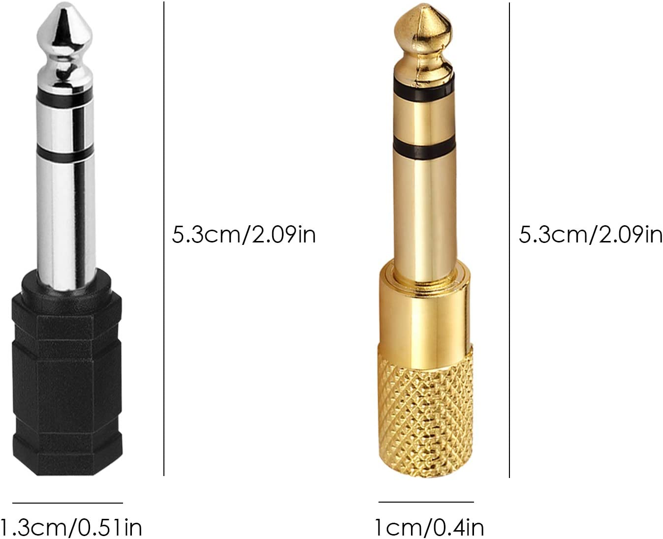 Dakuan Pack of 6, 6.35/6.5 Mm to 3.5 Mm Headphones Adapters, Stereo Audio Adapter 1/4 Inch Male -1/8 Inch Female Headphone Jack image number 4