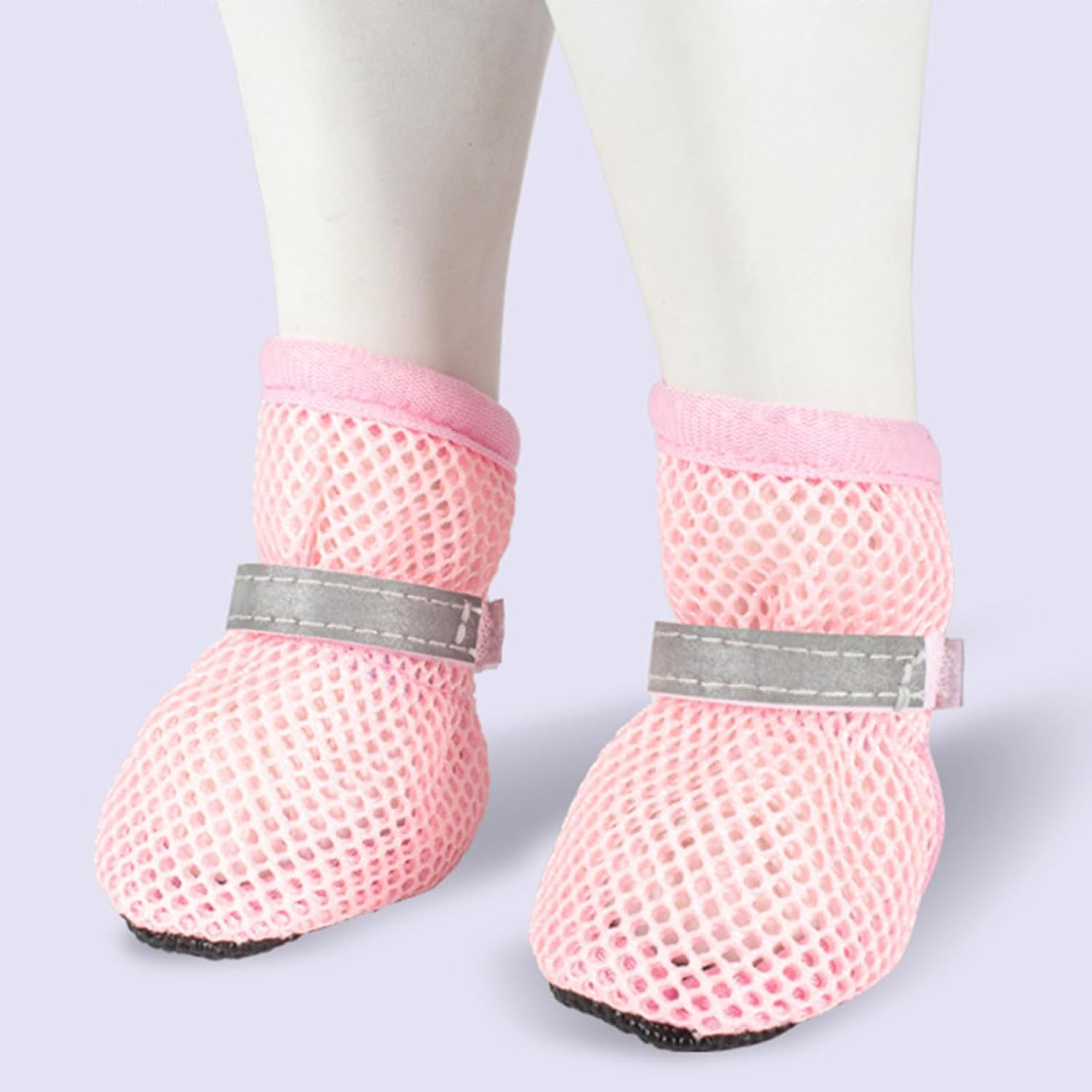 Dog Shoes Breathable Mesh Boots,Summer Breathable Dog Boots Nonslip Sole Paw Protector for Small Medium Dogs (Green, M) image number 3