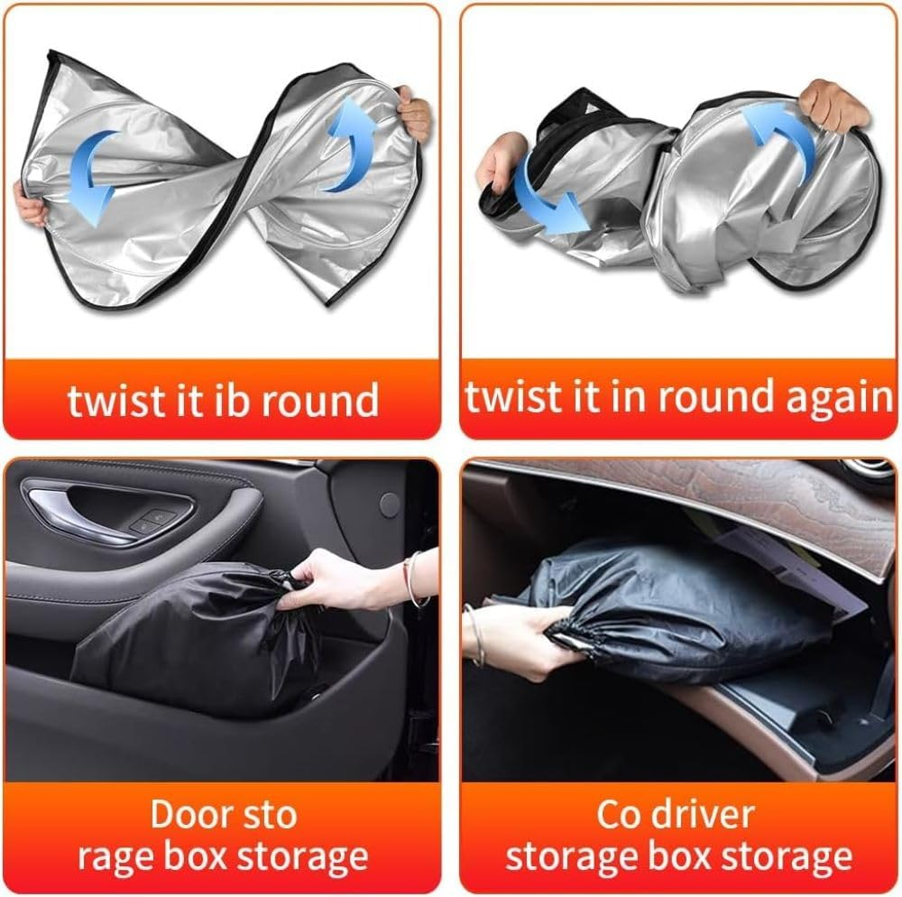 Car Sun Shade Fit for Kia Sportage 2017-2022 2023 2024 SUV Auto Interior Accessories Front Windshield Sunshade Foldable Insulation Reflective Protector (For Kia Sportage 2023 2024) image number 2