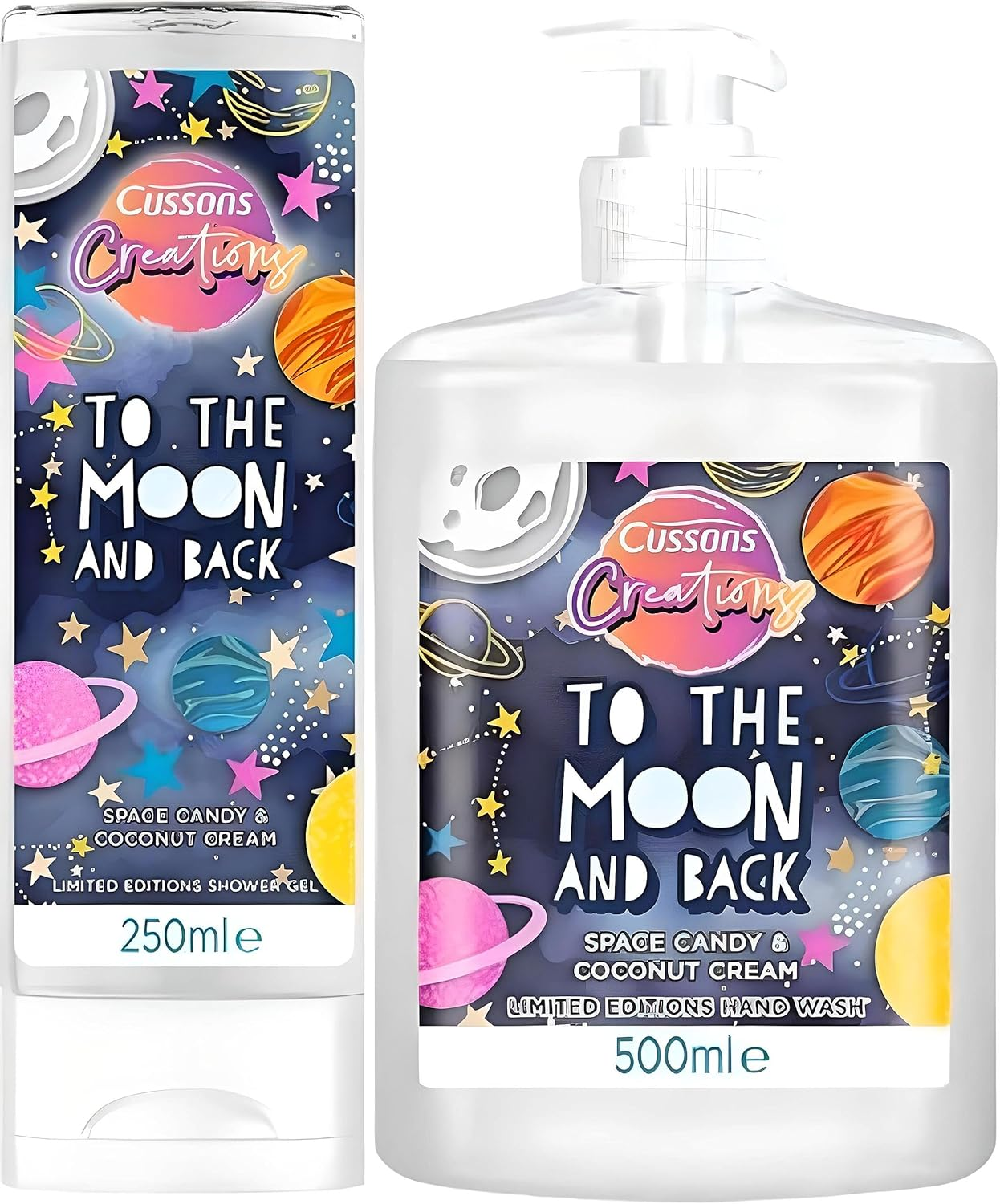 Cussons Creations Limited Edition Soap & Shower Gel. to the Moon and Back, a Fragranced Blend of Space Candy & Coconut Cream. image number 4