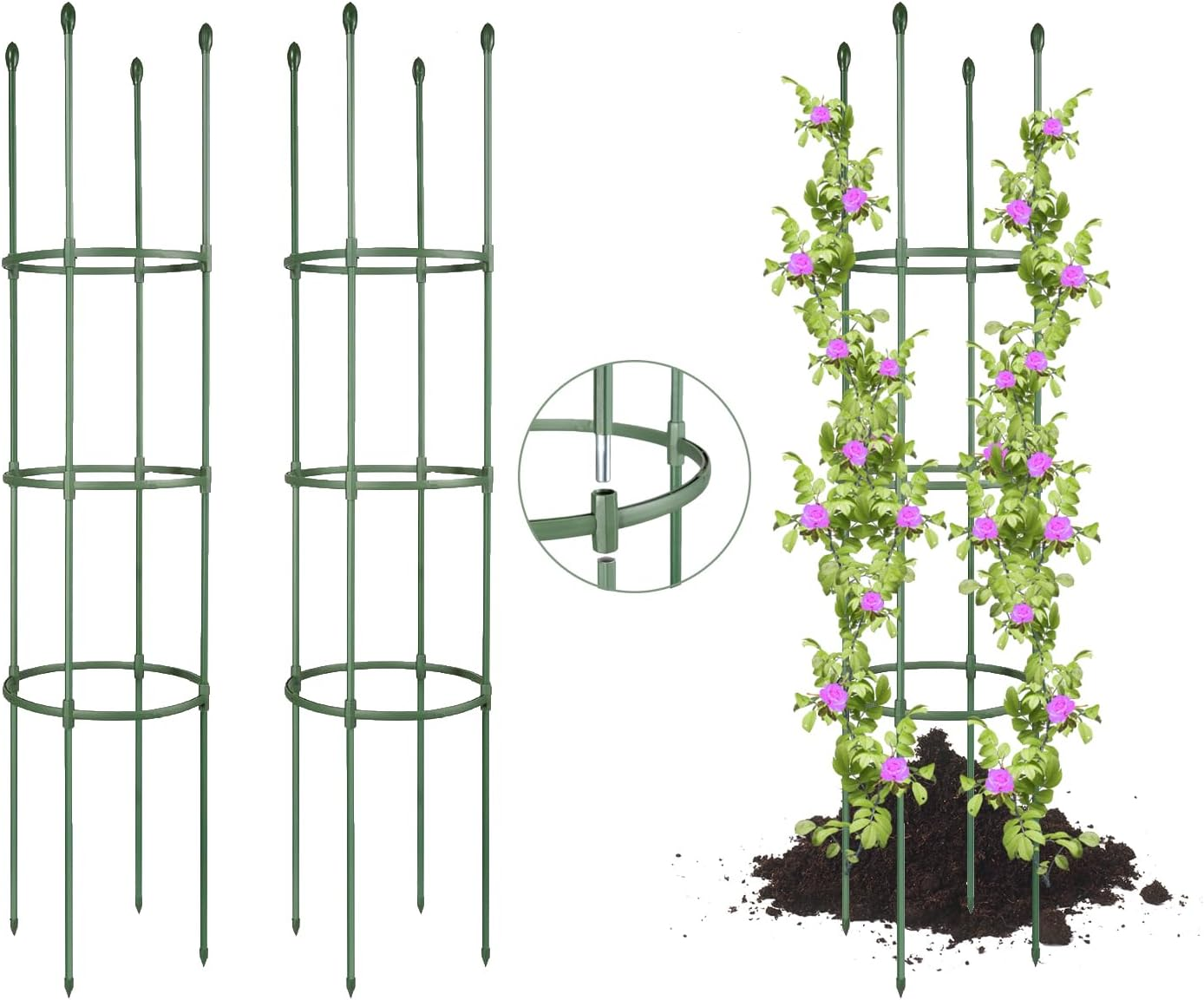1 Packages Plant Rack, Tomato Cage, Tomato Rack up to 54.5 Inches Adjustable Height for Growing Tomato Plants, Potted Green, Climbing Vegetable Plants (1) image number 5