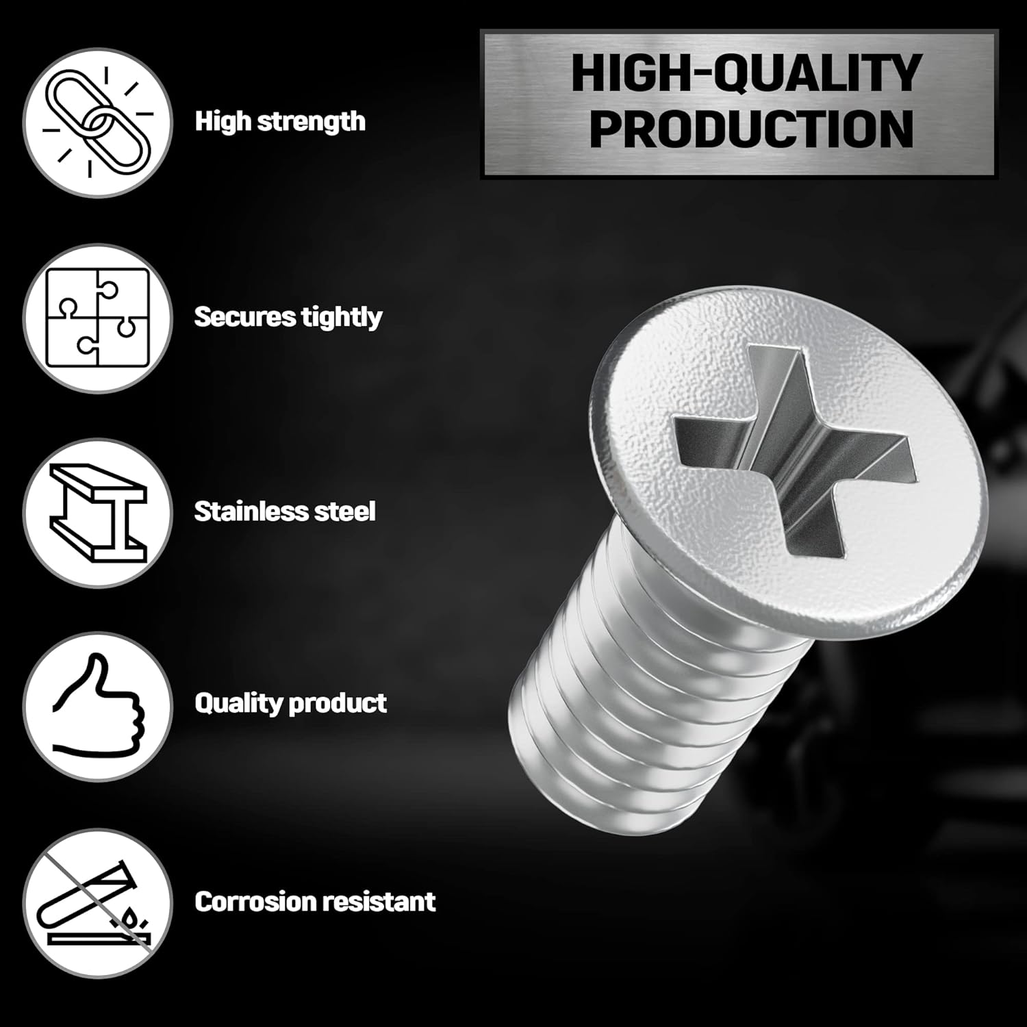 8Pcs Screw Rotor Brake Disc Retaining 93600-06014-0H - Set Is Best Replacement for Honda, Acura, Hyundai, Kia, Mazda - Front and Rear Stainless Steel Retaining Screws By image number 2