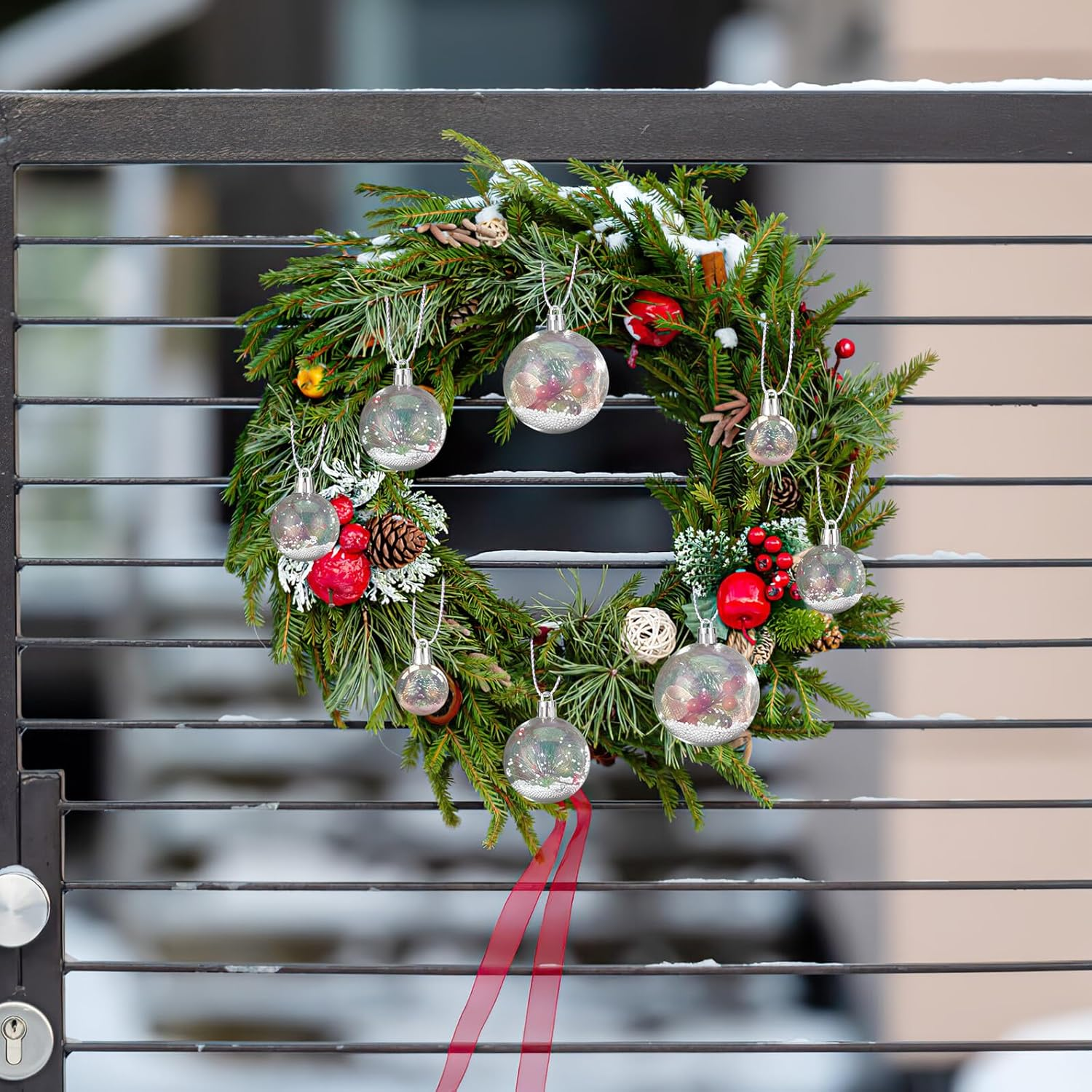 18Pcs Iridescent Christmas Baubles Set Includes 6 3Cm Balls and 4 Balls (4Cm 5Cm 6Cm) Plastic Hanging Ornaments for Tree Home Party Wedding Decorations image number 4