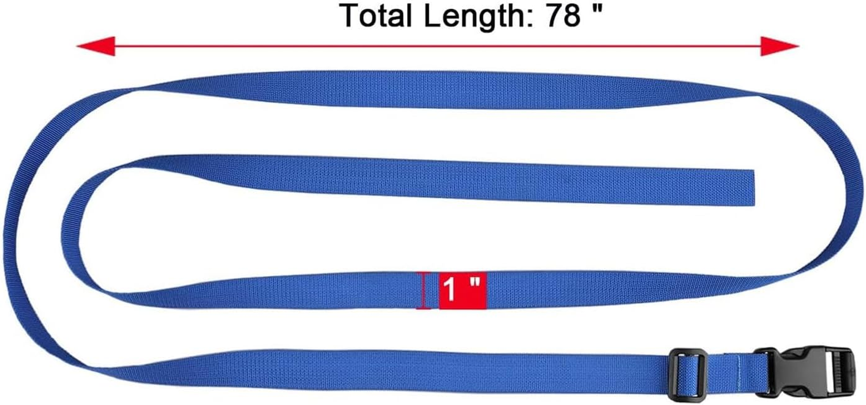 Luggage Straps, 4 Pack Heavy Duty Utility Webbing Strap Adjustable for Backpacking, Camping, Sleeping Bag Compression, Suitcases, with Quick Release Buckle Clip, Blue image number 1