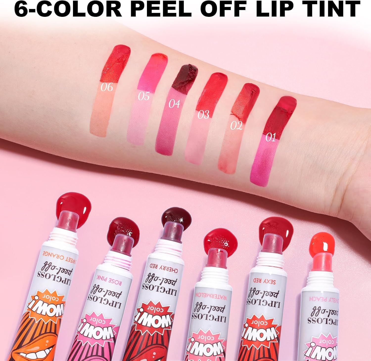 Peel off Lip Stain, Long Lasting Lip Tint Stain, Long Lasting Waterproof Peel off Lip Liner, Nonstick Cup Liquid Lipstick Lip Stain for Women Girls (02, 15G (Pack of 1))
