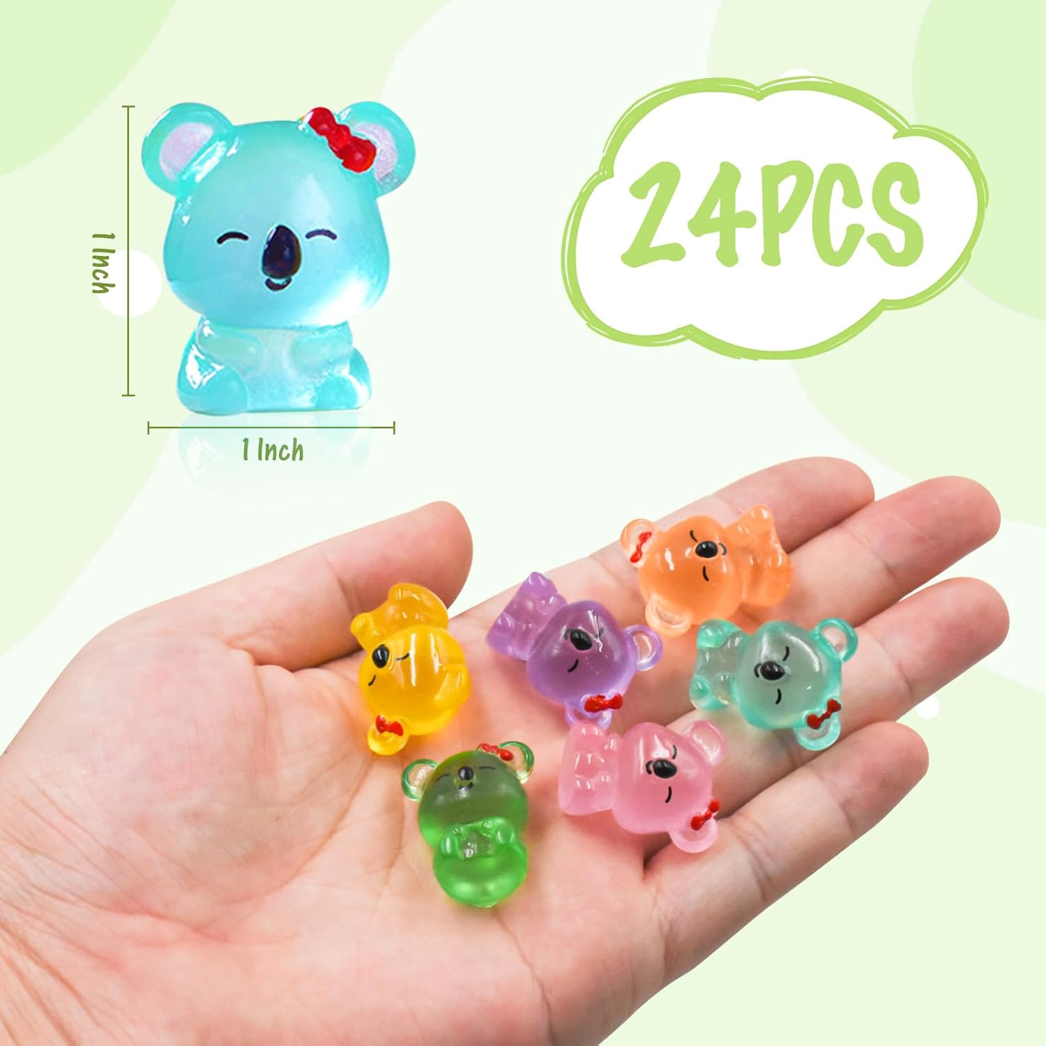 24PCS Mini Resin Koala Figurines Glow in the Dark Tiny Resin Animals Cute Mini Koala for Home Garden Dollhouse Ornament Cake Toppers Birthday Party Favors Gifts image number 4