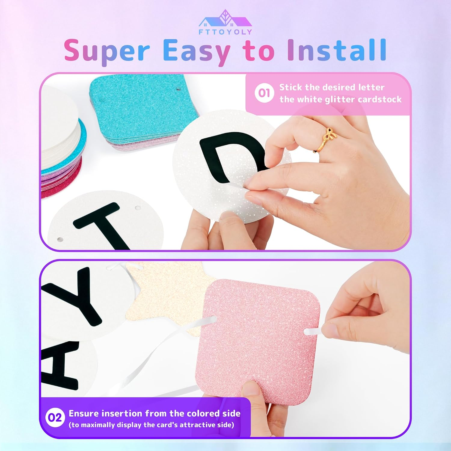 Fttoyoly 145 Pcs DIY Friendship Bracelet Birthday Banner, 5.4 Ft Glitter in My Birthday Era Banner Era Tour Decorations for Classroom Party Supplies image number 3