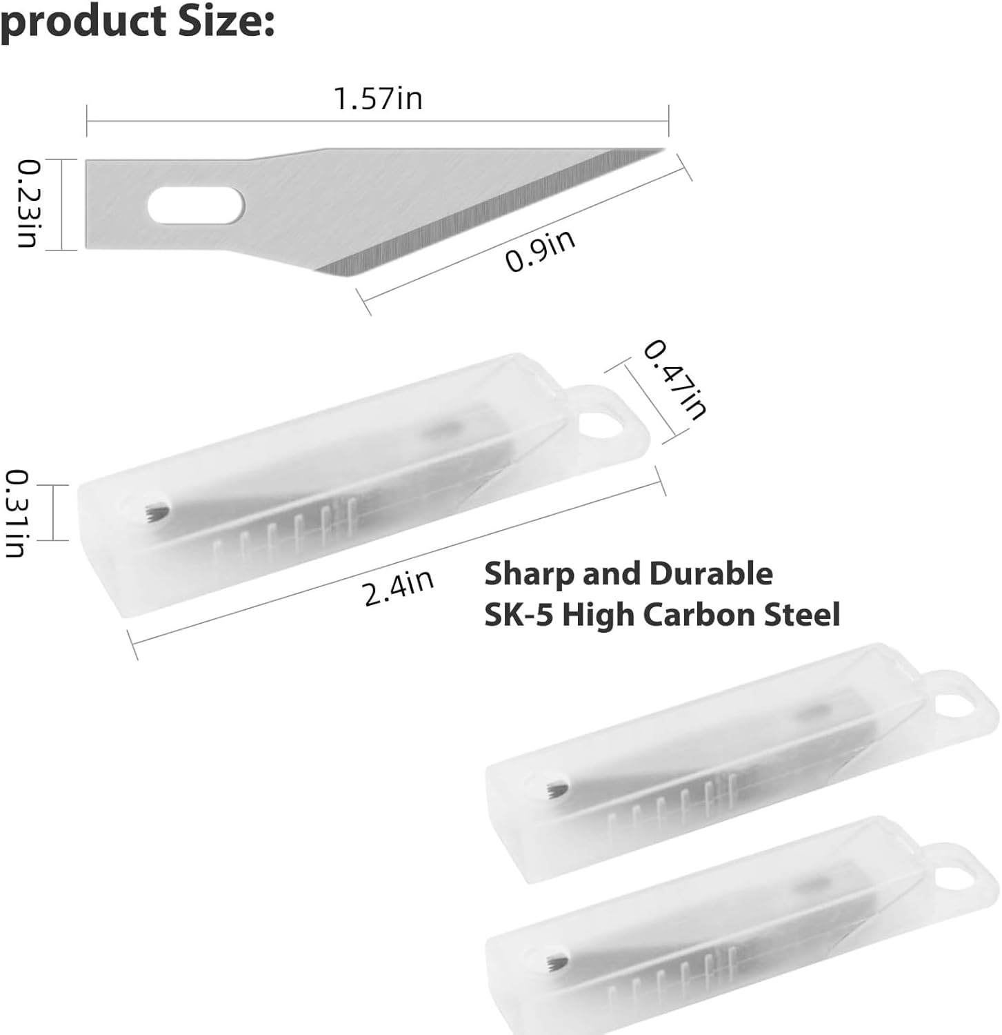 2 Pcs Craft Hobby Knife Set, Exacto Art Knife for Fondant, Precision Knife for Crafts, Leather with 10 Pcs Stainless Steel Blade Kit (Black and Silver) image number 3