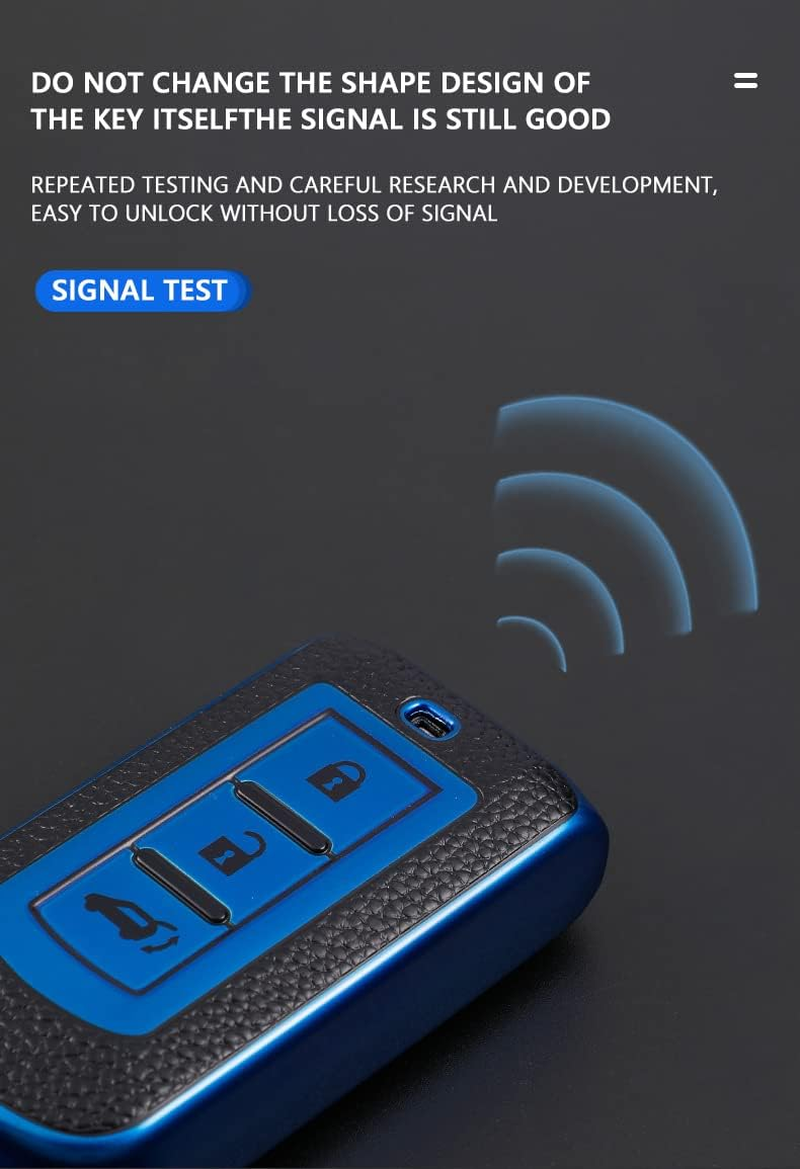 HIBEYO TPU Car Key Fob Cover with Keychain Fits for Mitsubishi image number 1