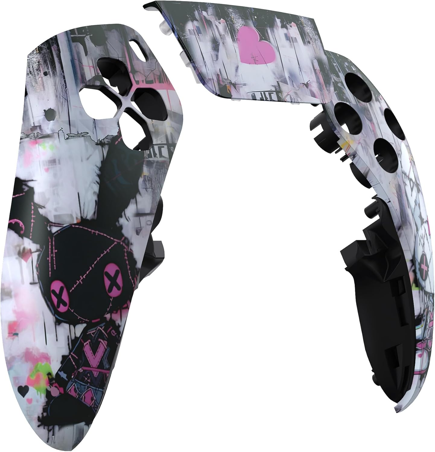 Extremerate Left Right Front Top Shell with Touchpad Compatible with Ps5 Edge Controller, Lovely Punky Bunny Replacement Faceplate Shell Custom Touch Pad Cover Compatible with Ps5 Edge Controller - Blue Nebula image number 7