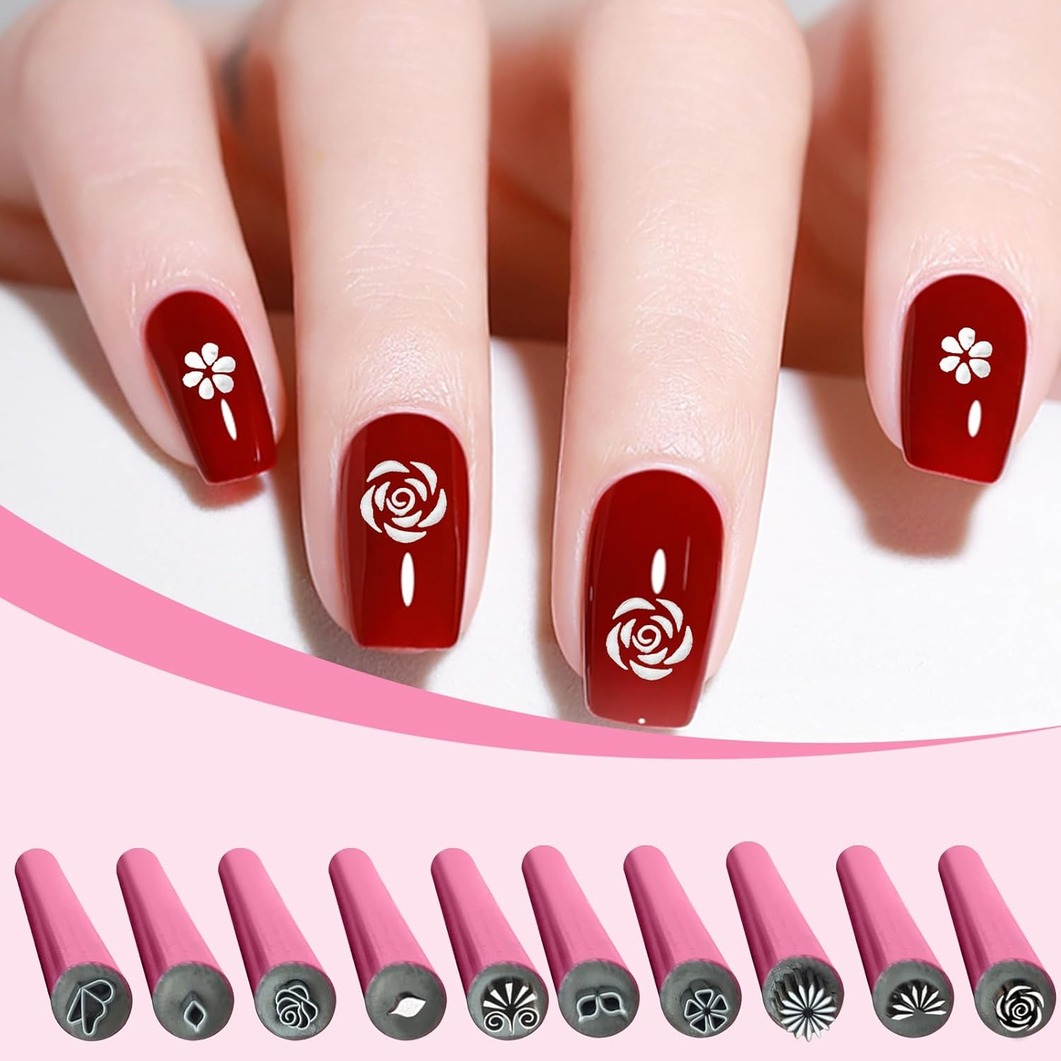 Nail Stamper Pen,Professional Nail Stamp Pen Set - Quick-Drying Ink Fine Nib Compact Multi-Purpose Design for Dot Painting Home Travel Salon Women Men Manicurists Beginners image number 2