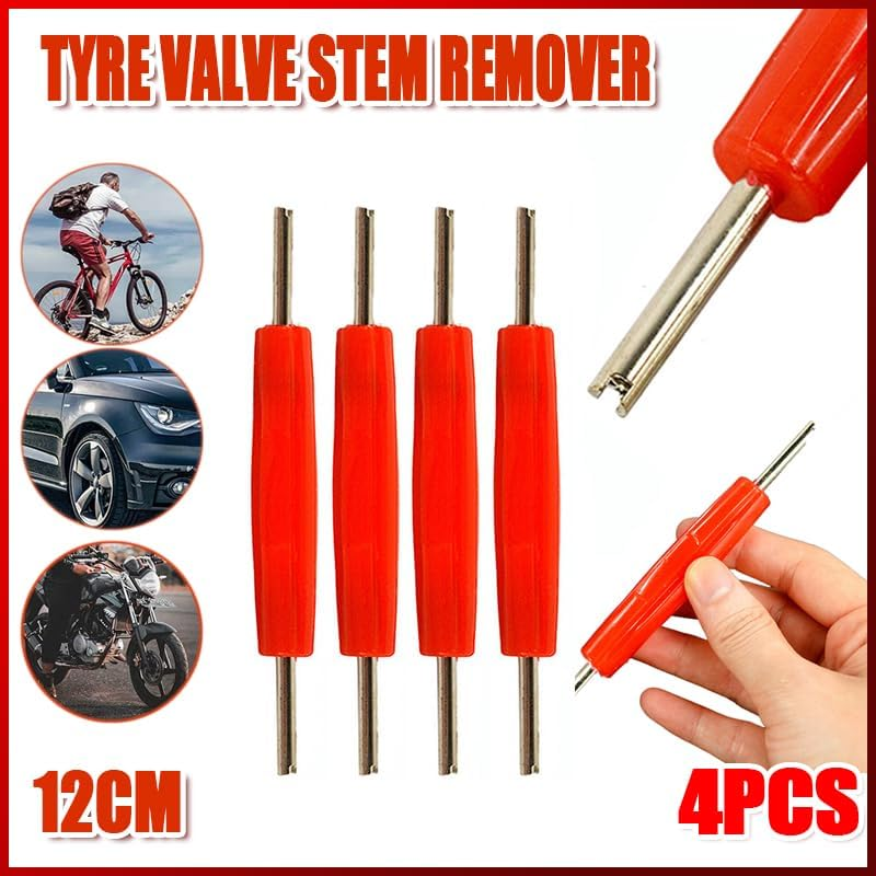 AIMALL 4PCS Tyre Valve Stem Remover Tool Set for Bike, Motorcycle & Vehicles, Lightweight, Portable, Corrosion-Resistant Steel Shaft, Durable Handle for Easy Tire Valve Removal image number 6